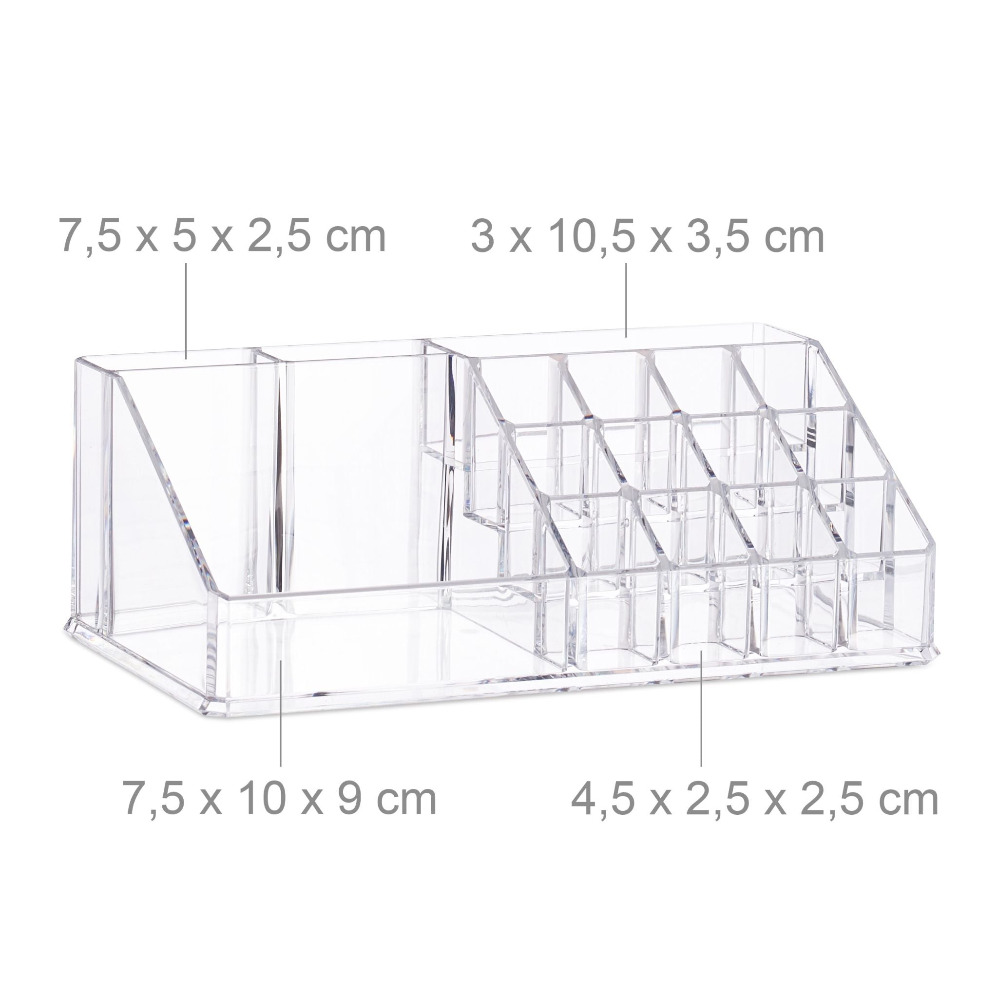 Make-Up Organizer mit 4 Schubladen Transparent von Relaxdays