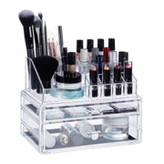 Make-Up Organizer mit 2 Schubladen Transparent von Relaxdays