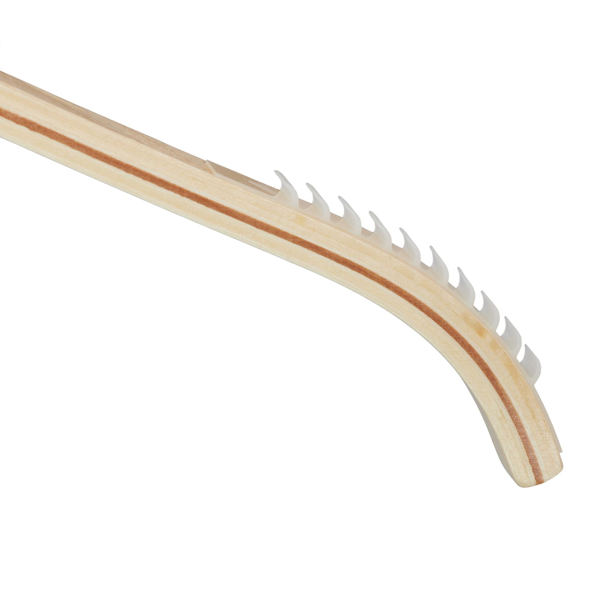 Kleiderbügel Holz 10er-Set Hellbraun-Silber von Relaxdays