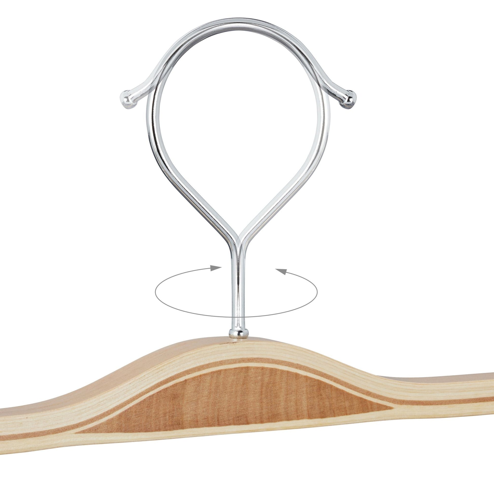 Hosenbügel Holz 5er-Set Hellbraun-Silber von Relaxdays