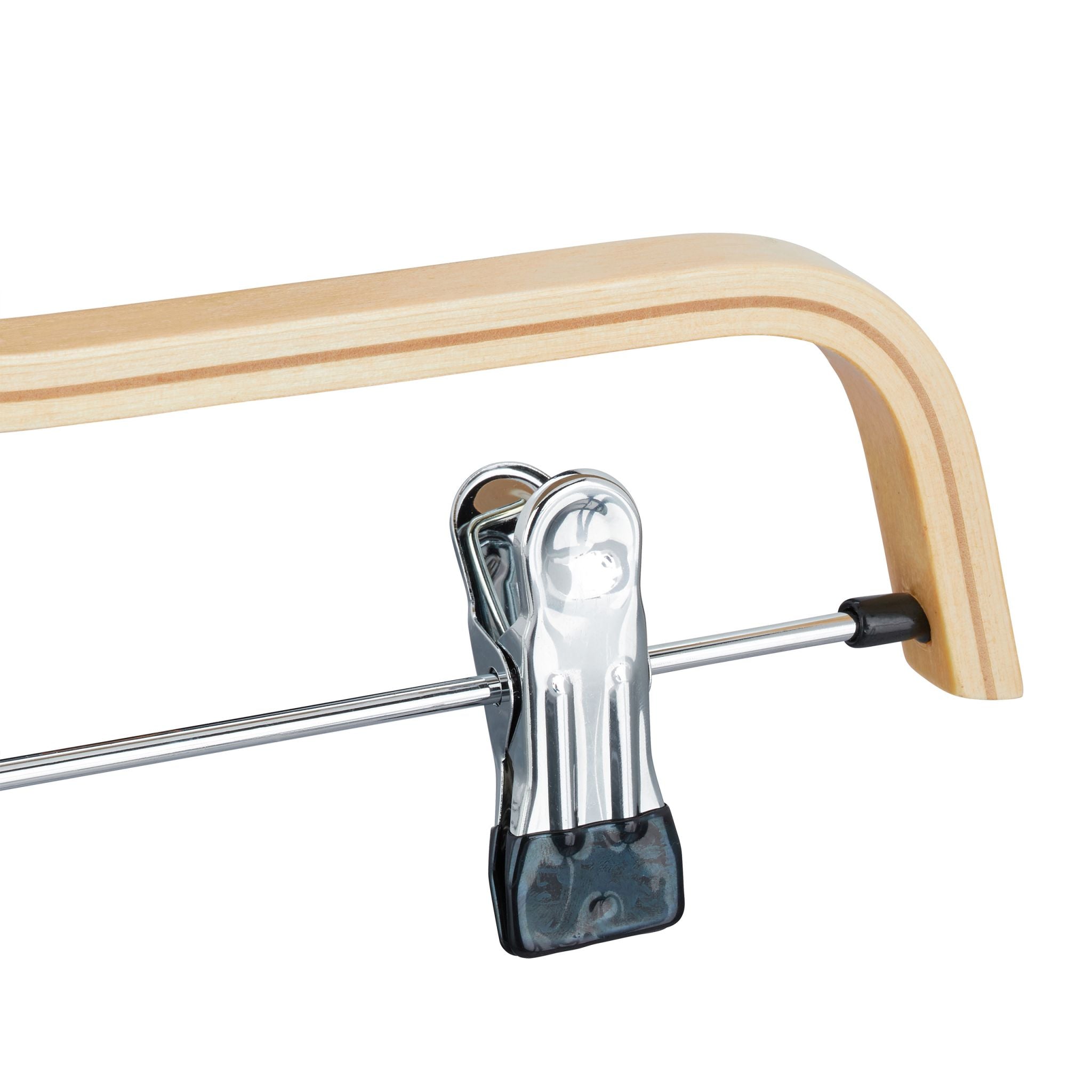 Hosenbügel Holz 5er-Set Hellbraun-Silber von Relaxdays