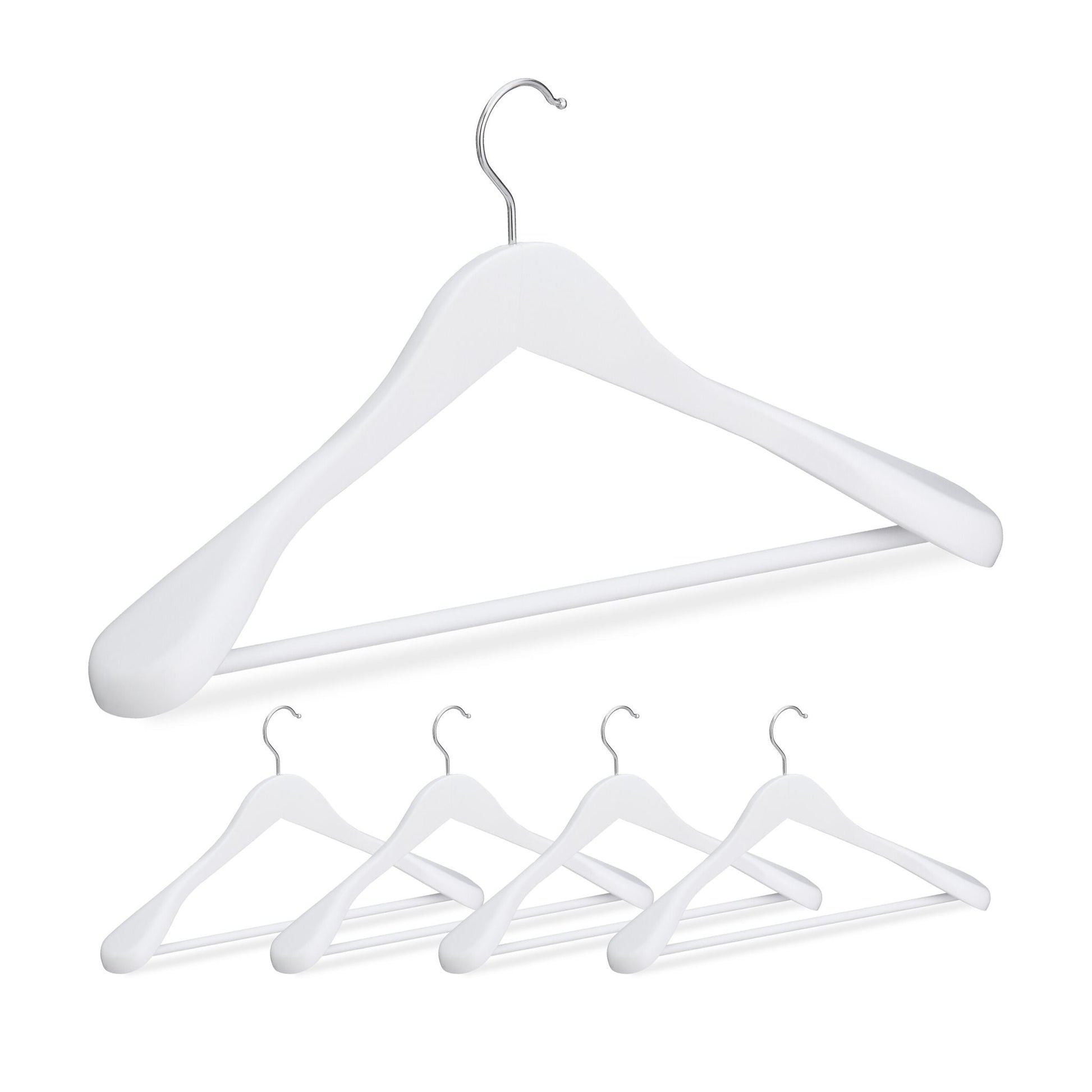 Anzug Kleiderbügel 5er-Set Weiss-Silber von Relaxdays