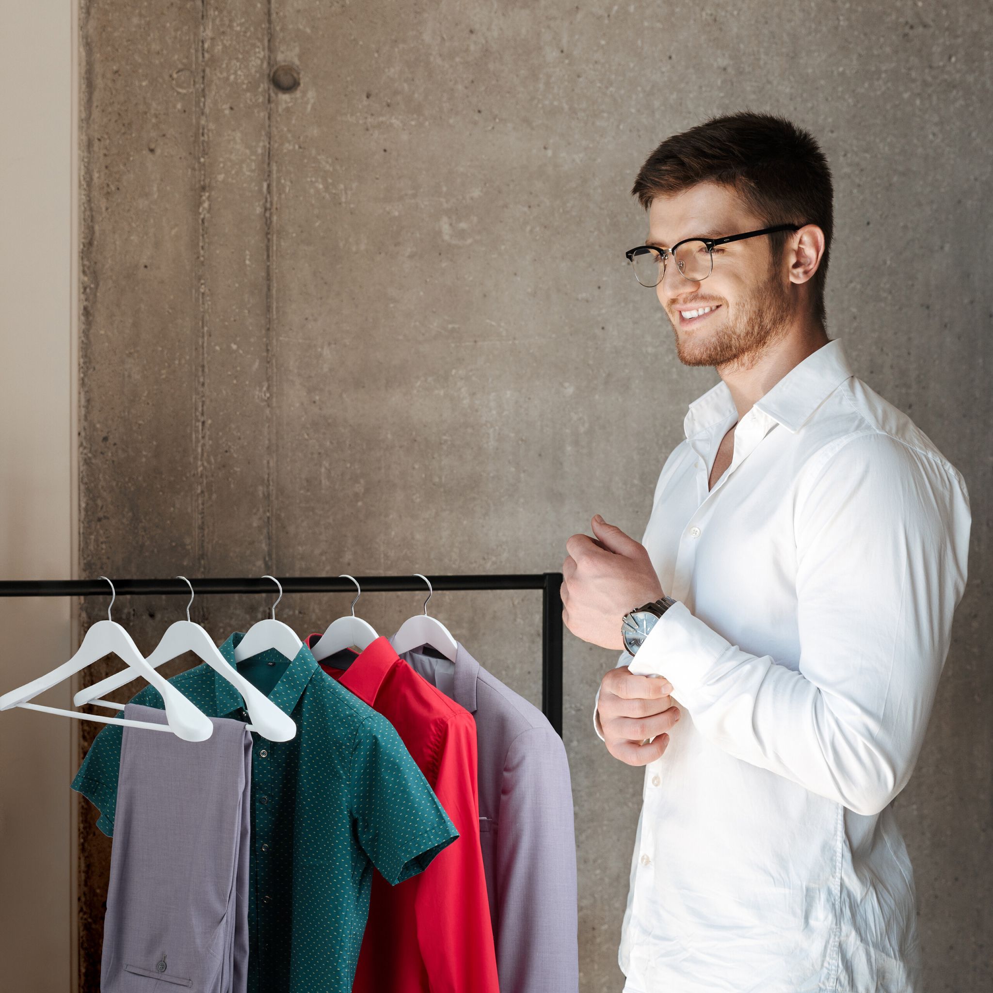 Anzug Kleiderbügel 5er-Set Weiss-Silber von Relaxdays
