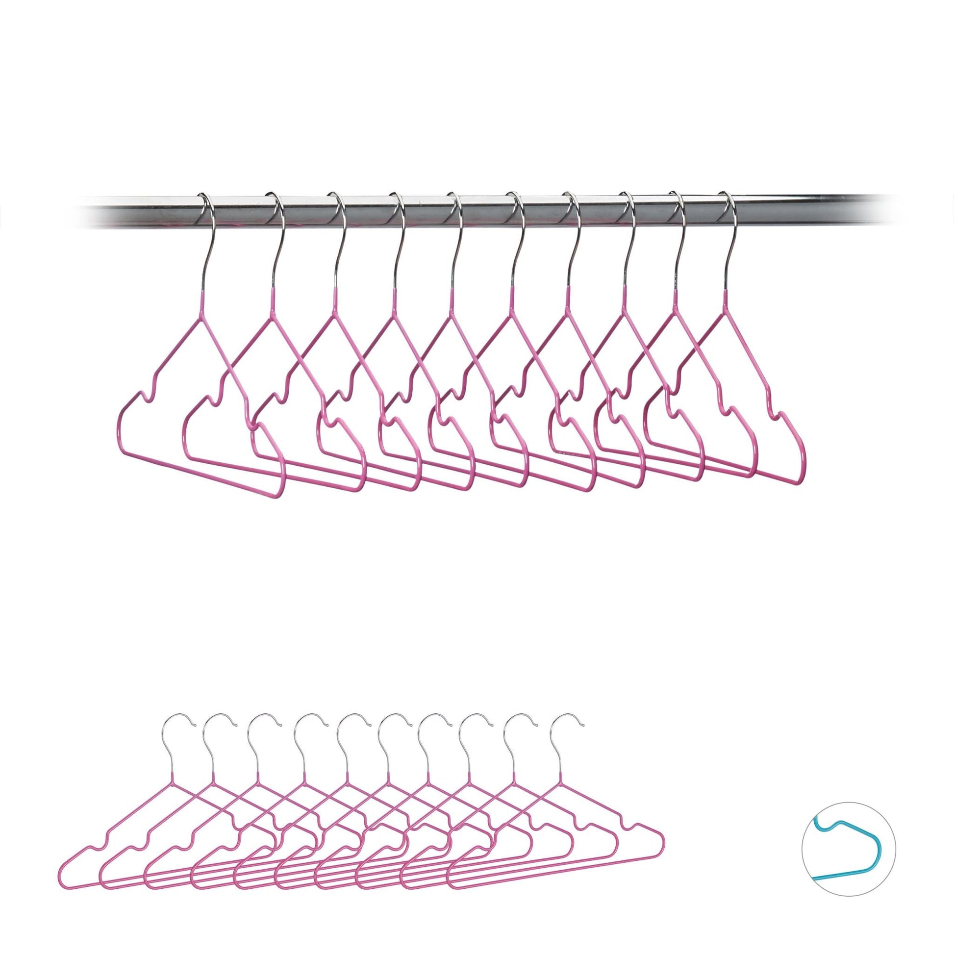 Kinderkleiderbügel 20er-Set Pink-Silber von Relaxdays