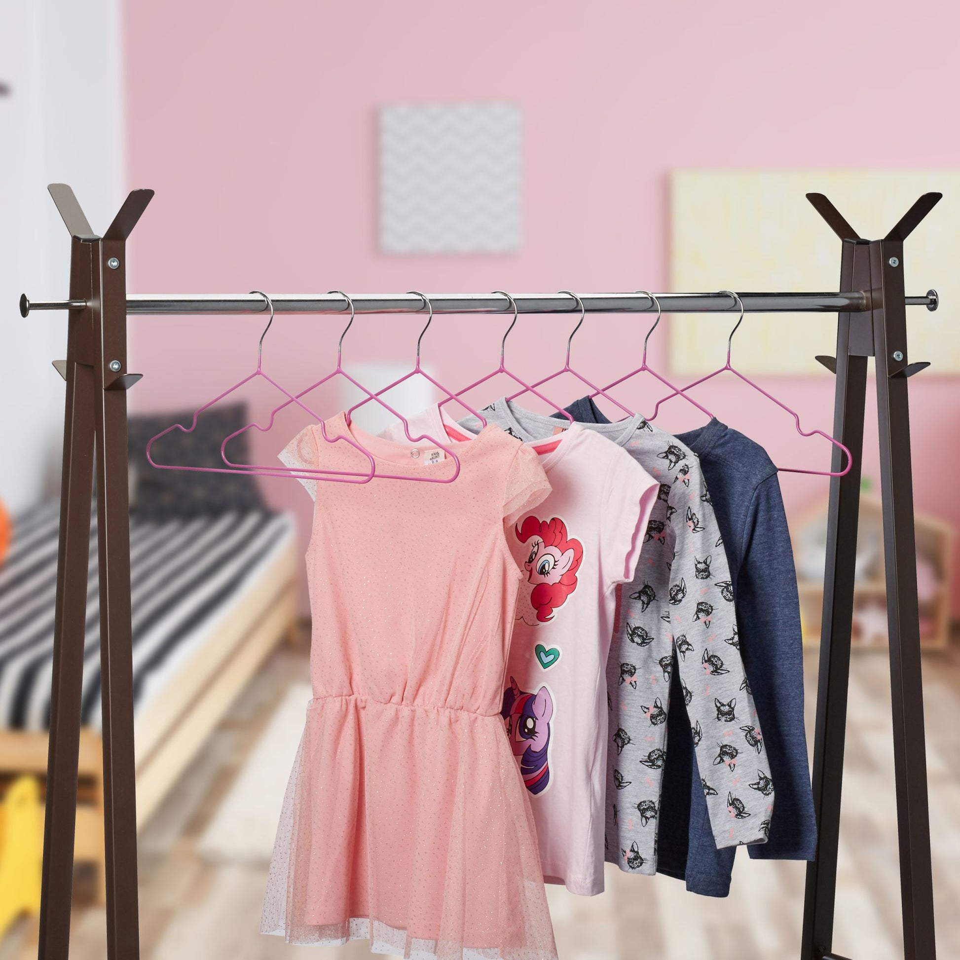 Kinderkleiderbügel 20er-Set Pink-Silber von Relaxdays