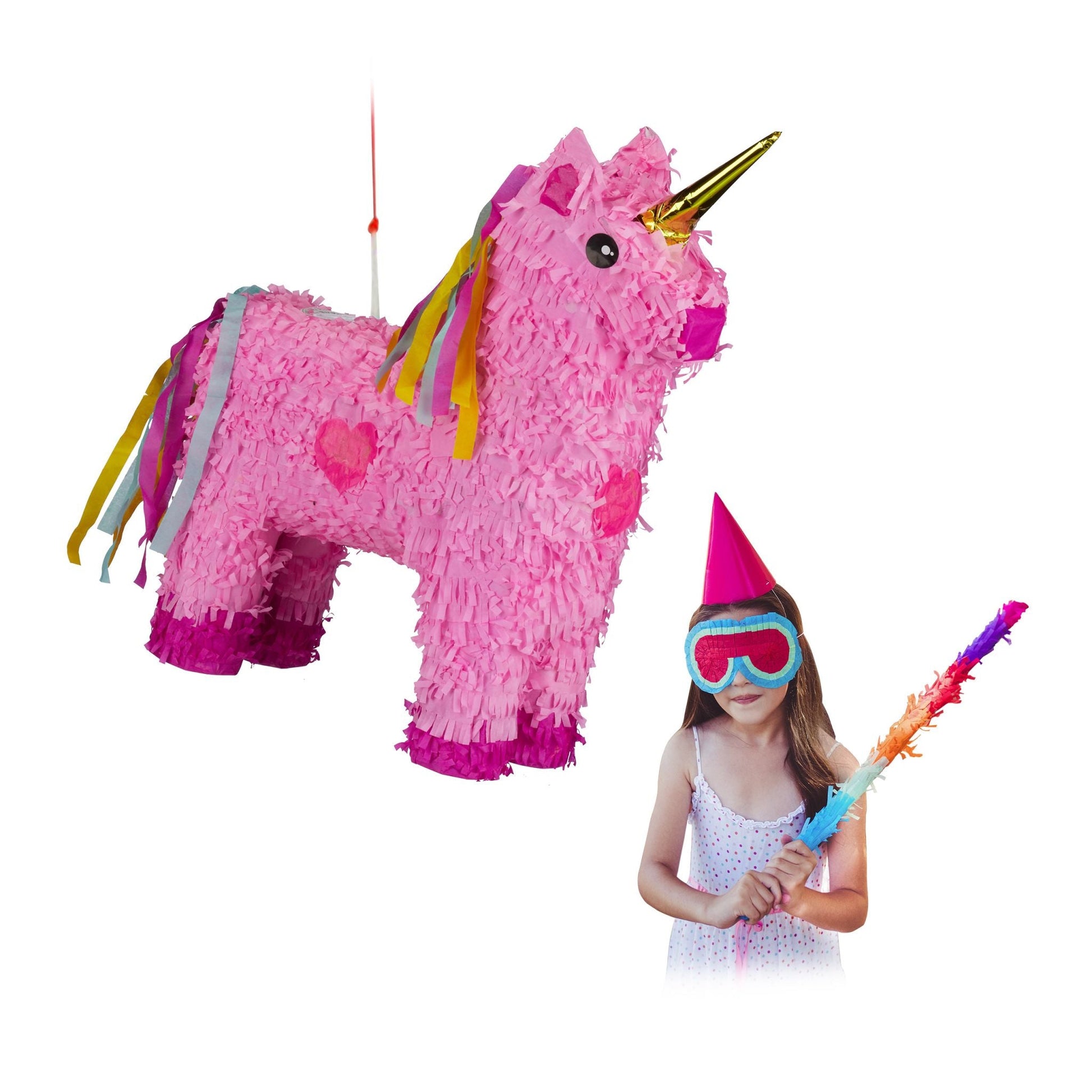 Pinata Einhorn Gold-Pink von Relaxdays