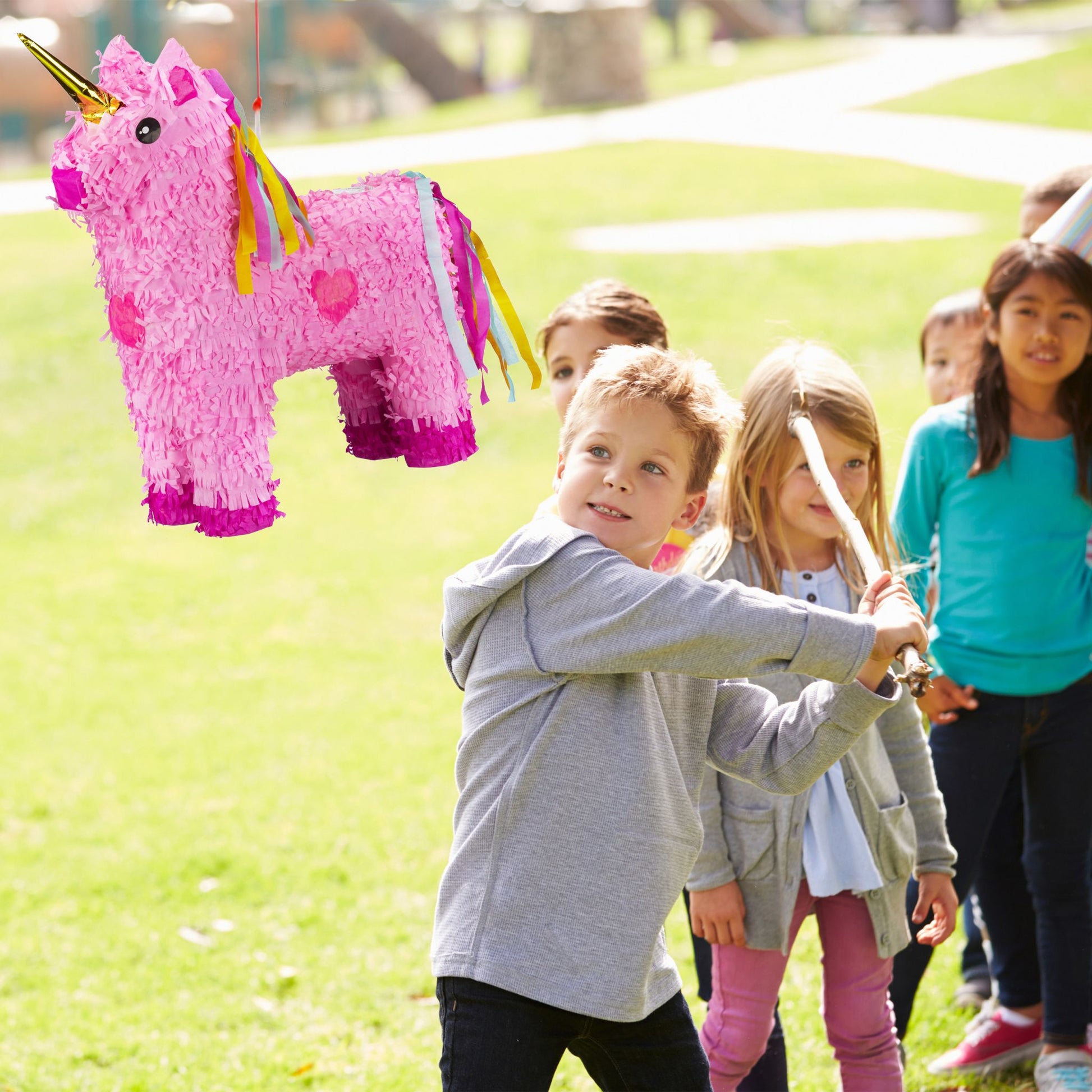 Pinata Einhorn Gold-Pink von Relaxdays