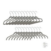Kleiderbügel Samt 20er-Set Silber-Grau von Relaxdays