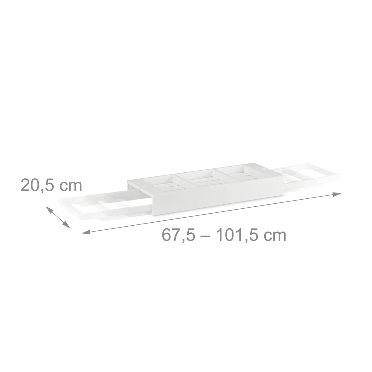 Badewannenablage Weiss ziehbar Weiss-Silber von Relaxdays