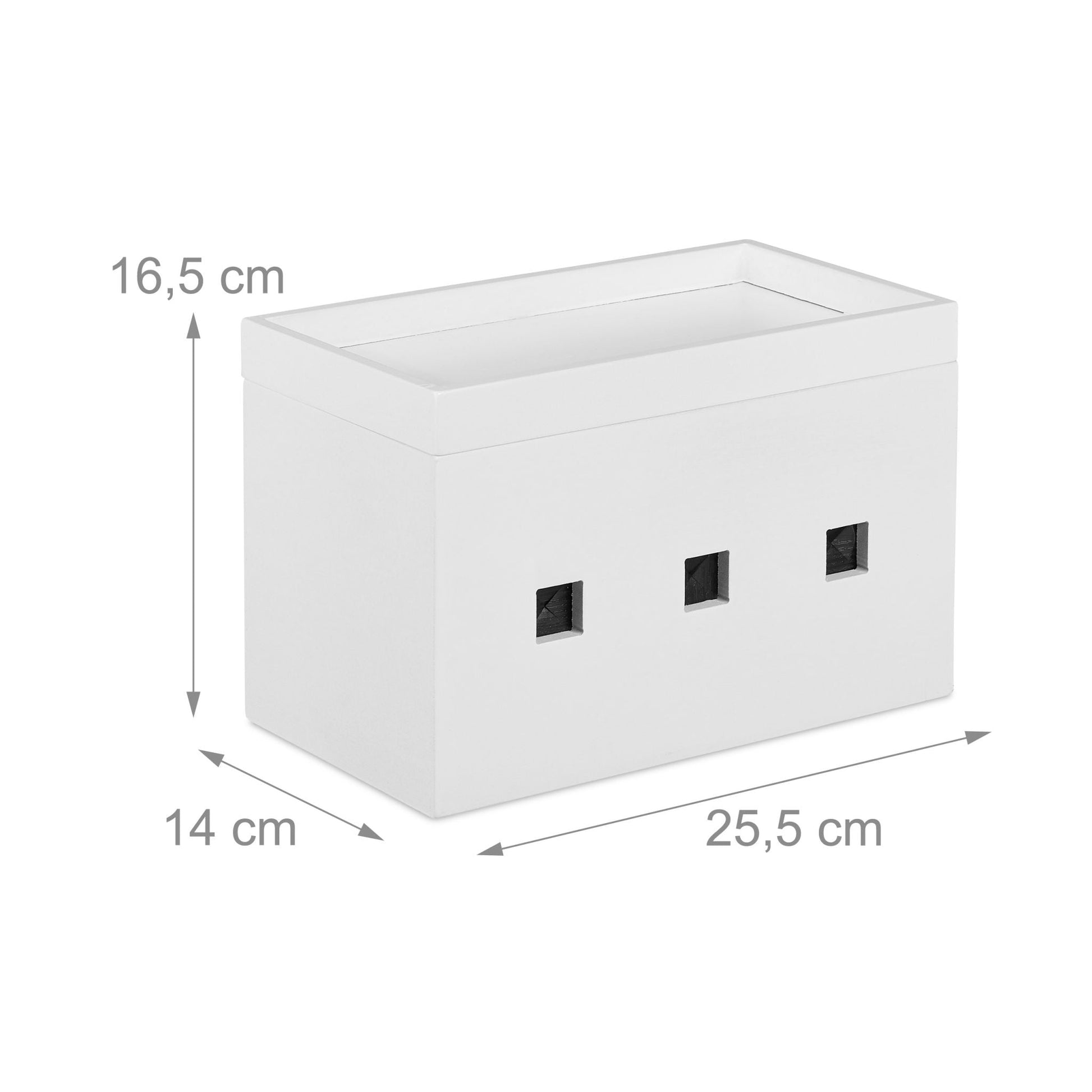 Kabelbox Bambus weiss Weiss von Relaxdays