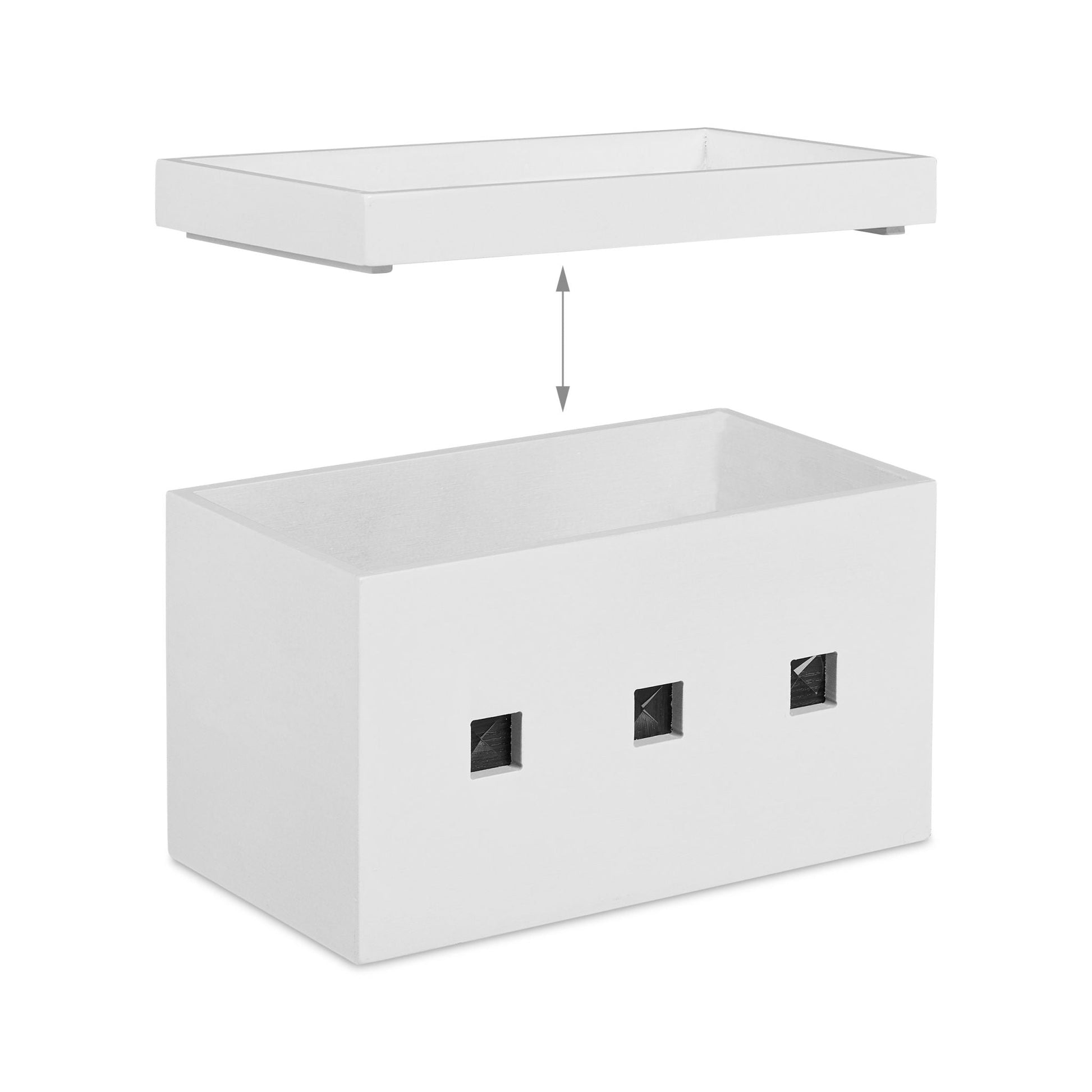 Kabelbox Bambus weiss Weiss von Relaxdays