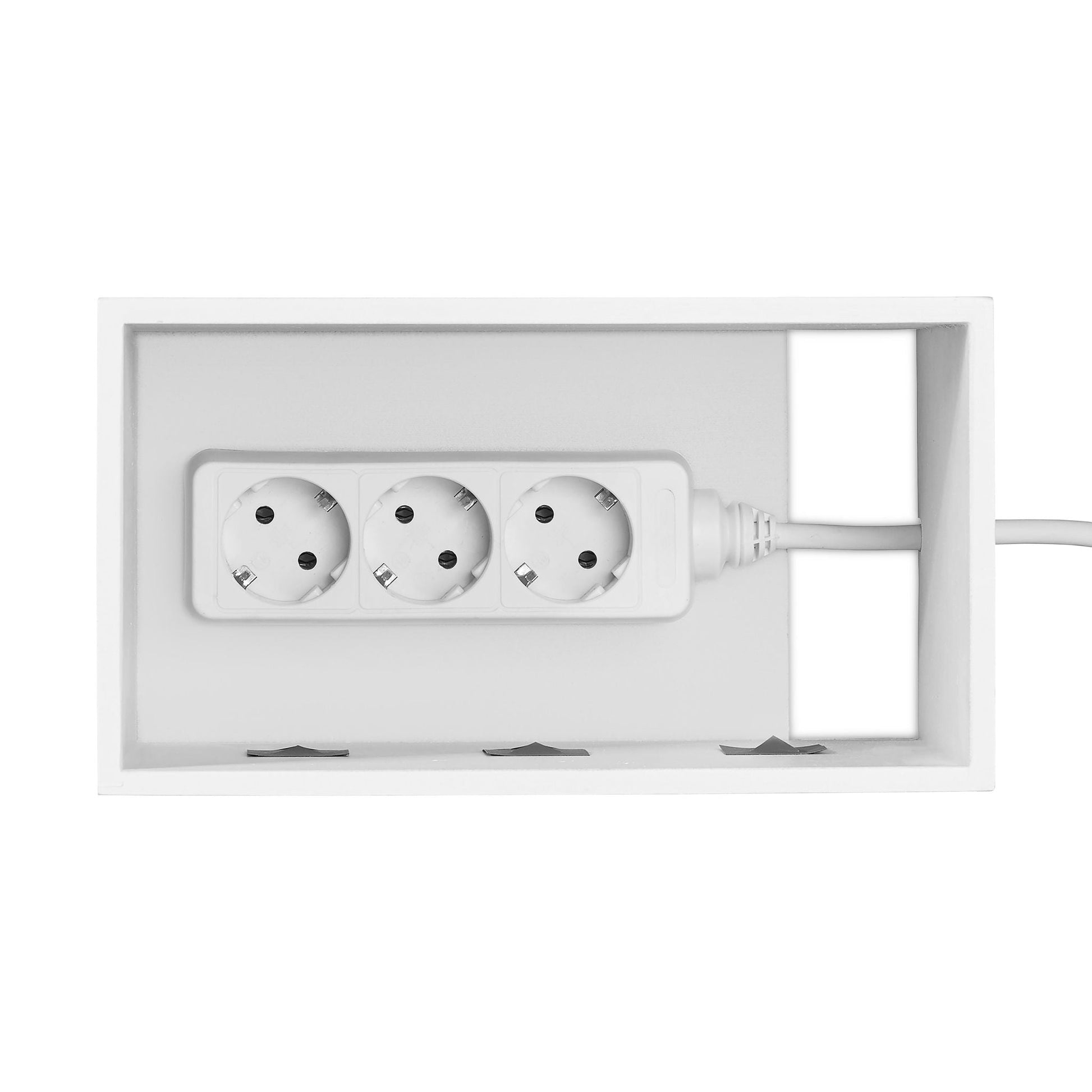 Kabelbox Bambus weiss Weiss von Relaxdays