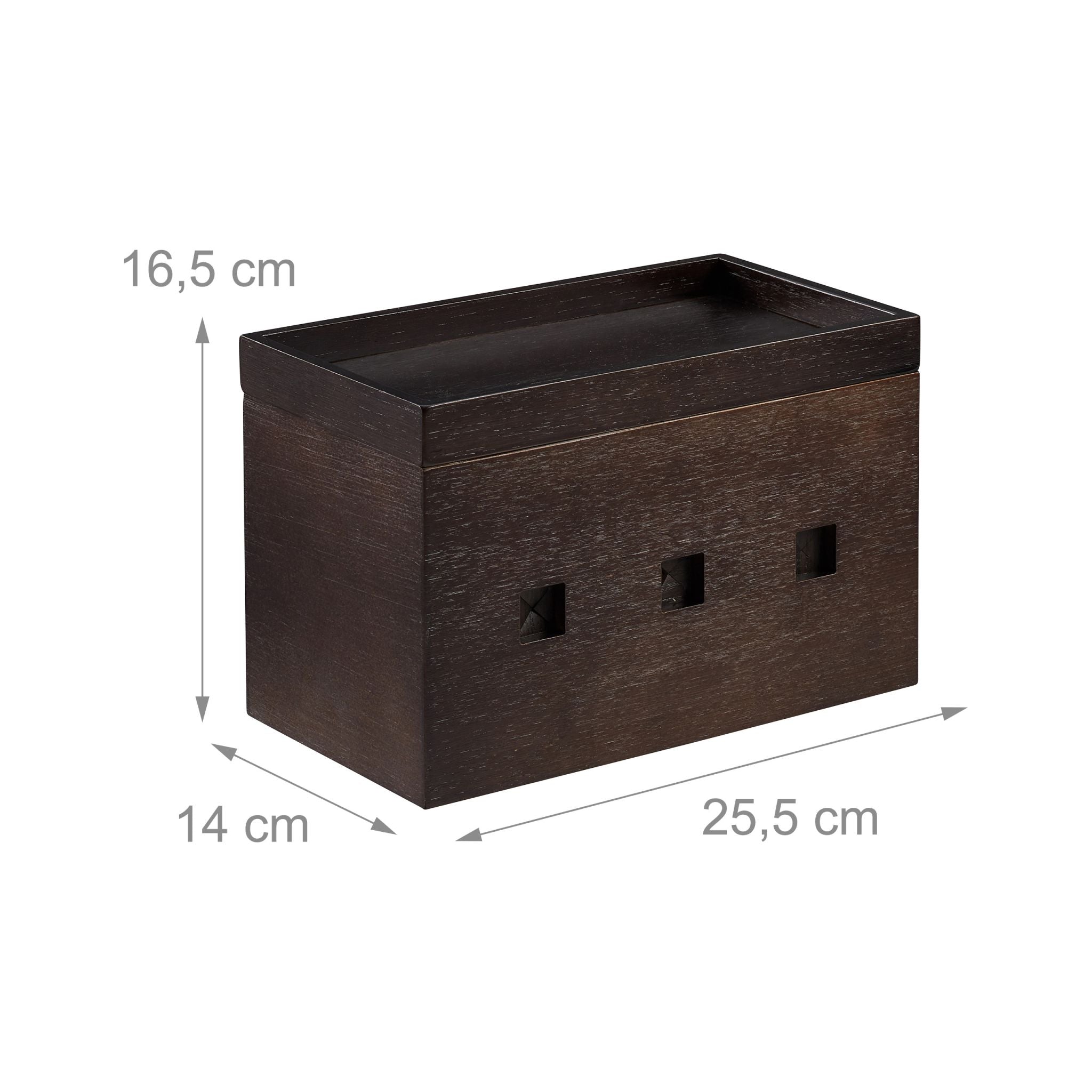 Kabelbox Bambus dunkelbraun Dunkelbraun von Relaxdays