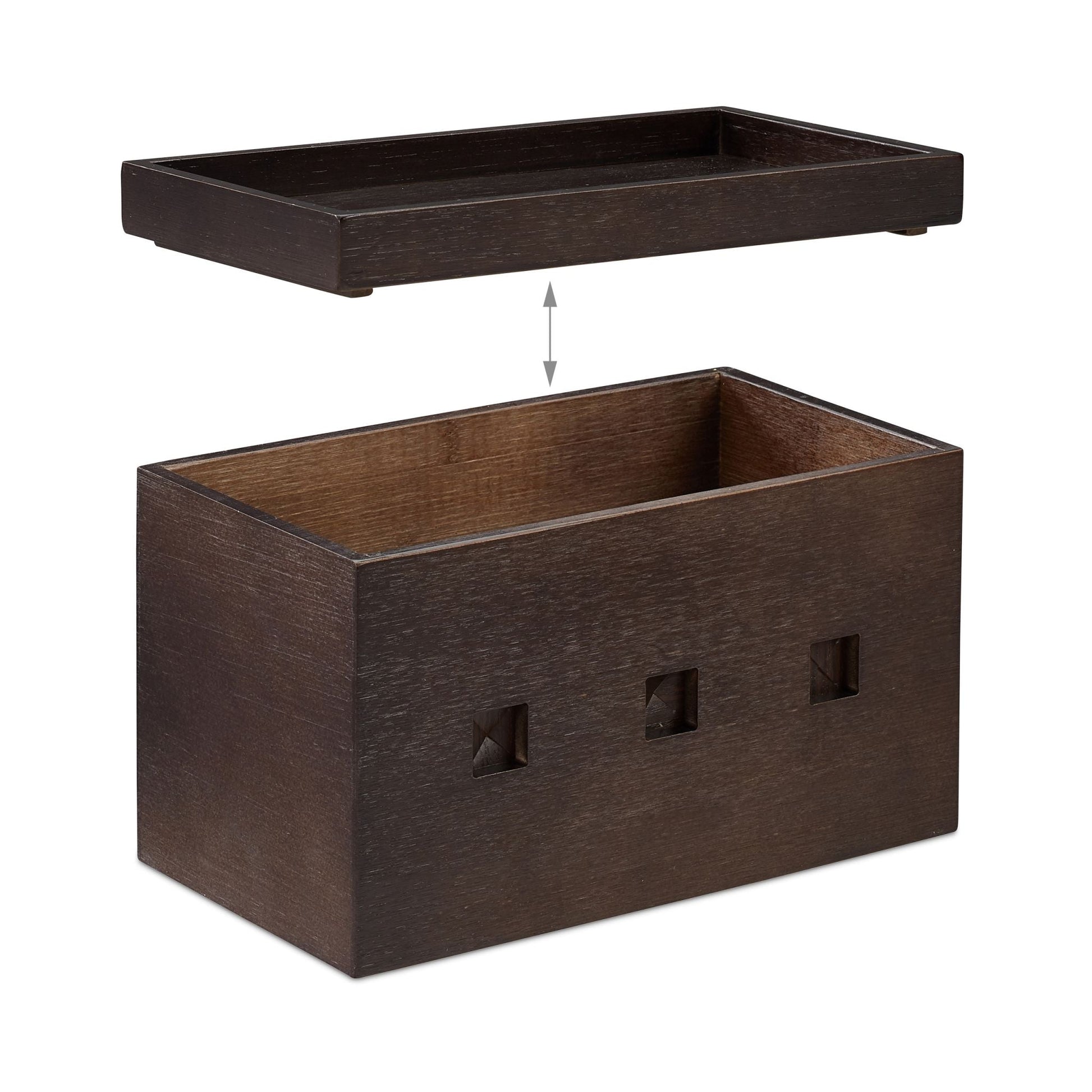 Kabelbox Bambus dunkelbraun Dunkelbraun von Relaxdays
