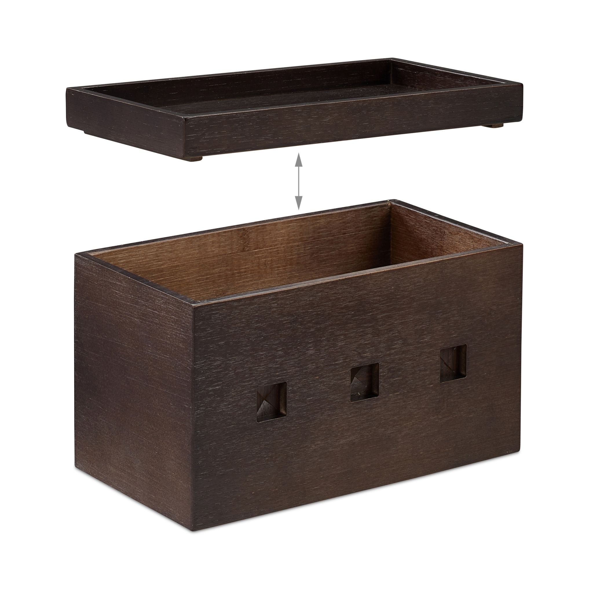 Kabelbox Bambus dunkelbraun Dunkelbraun von Relaxdays
