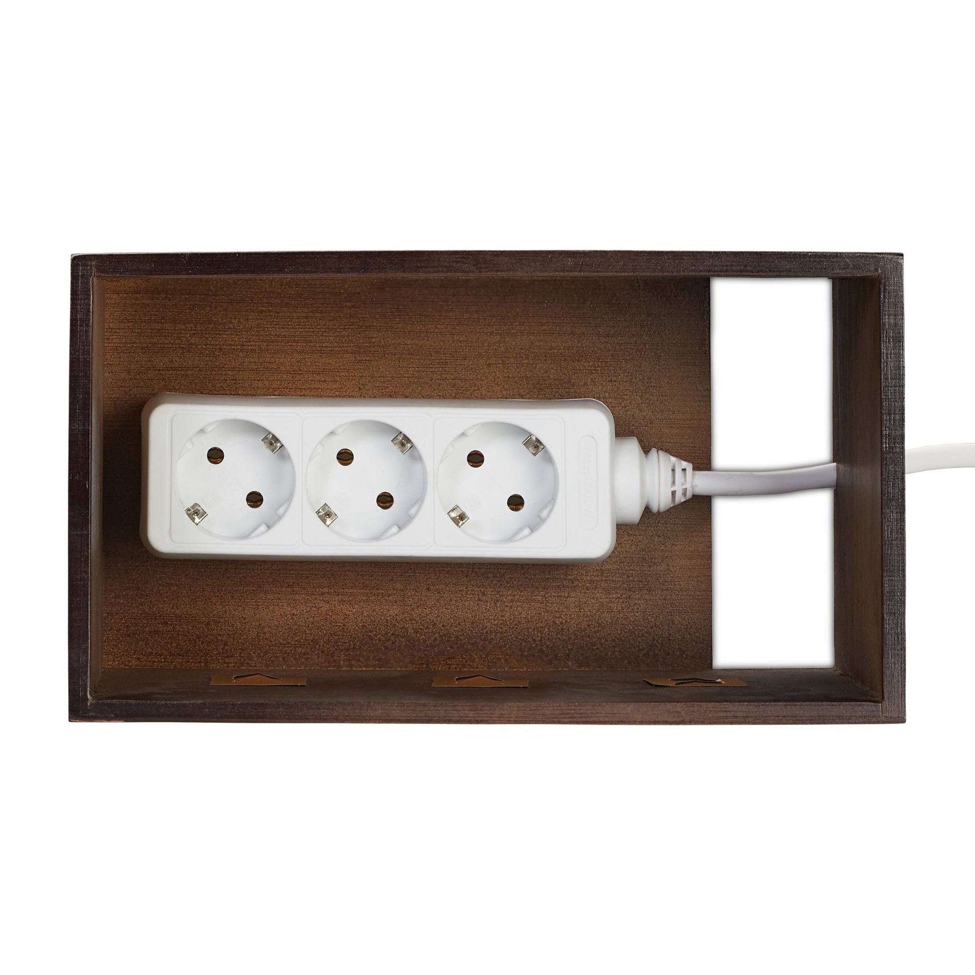 Kabelbox Bambus dunkelbraun Dunkelbraun von Relaxdays