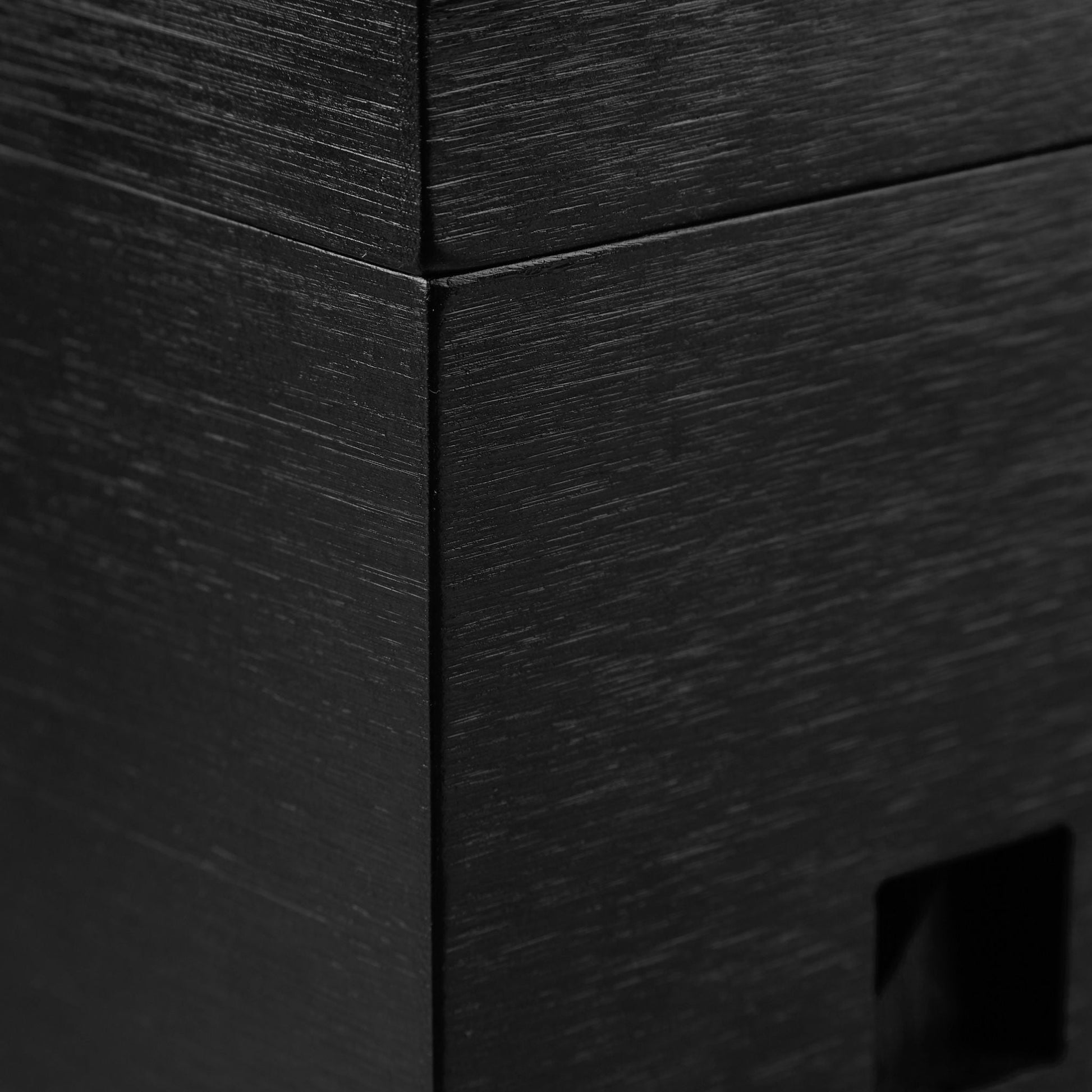 Kabelbox Bambus schwarz Schwarz von Relaxdays