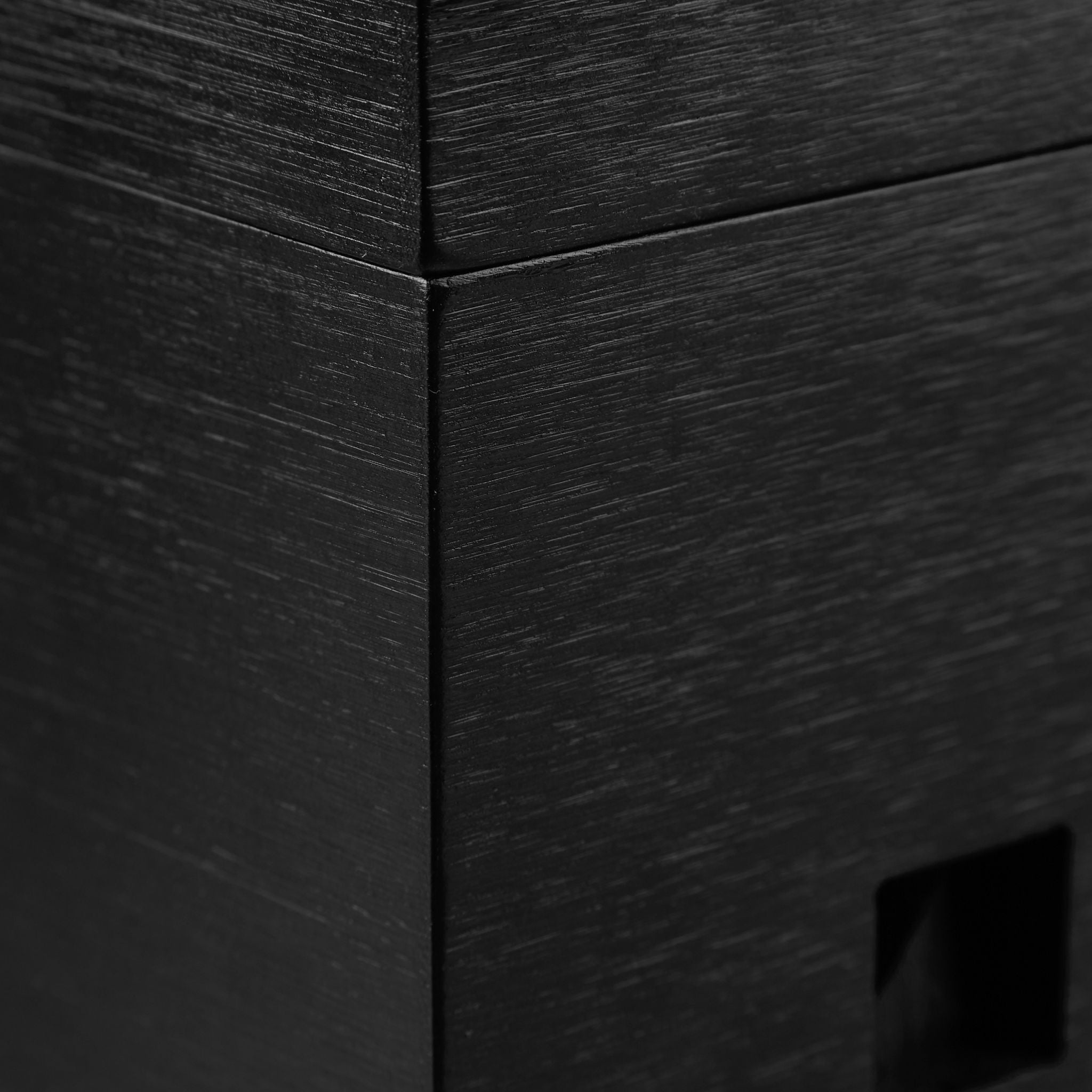 Kabelbox Bambus schwarz Schwarz von Relaxdays