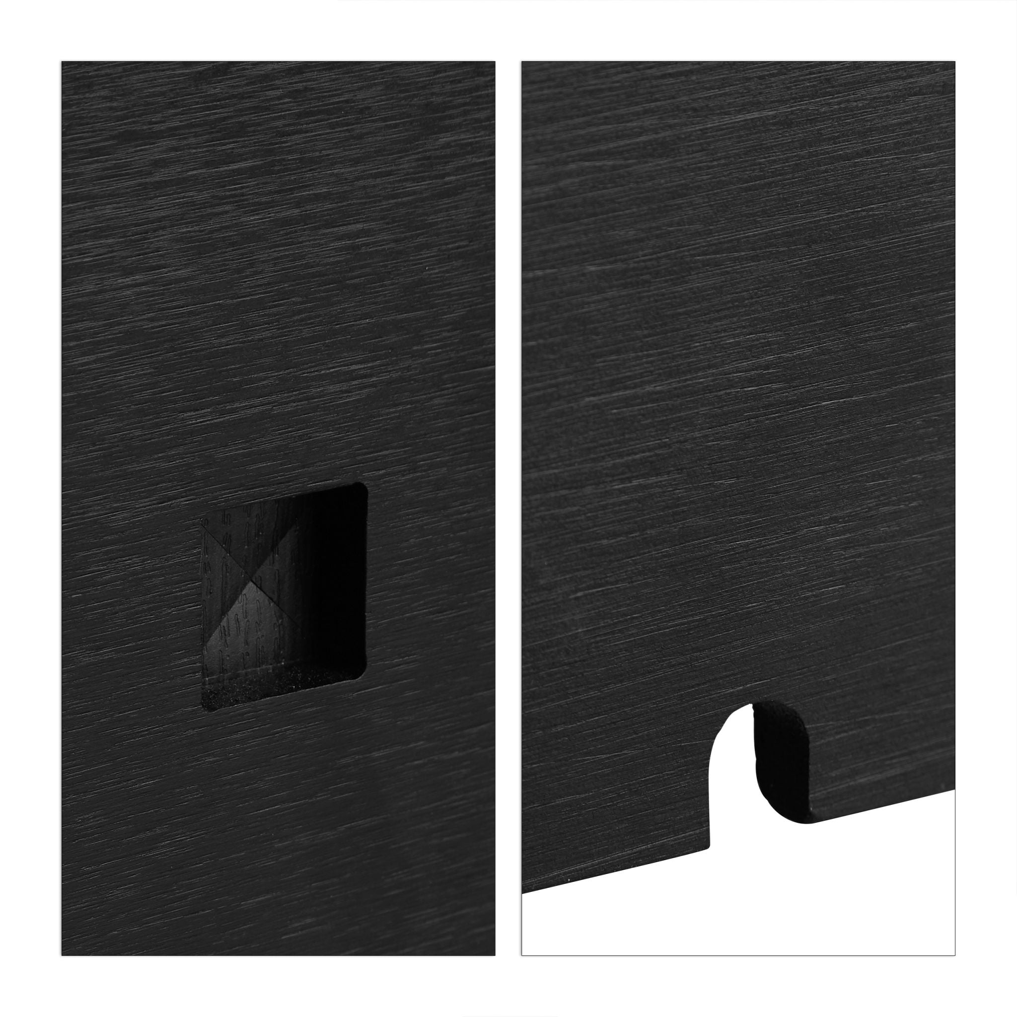 Kabelbox Bambus schwarz Schwarz von Relaxdays