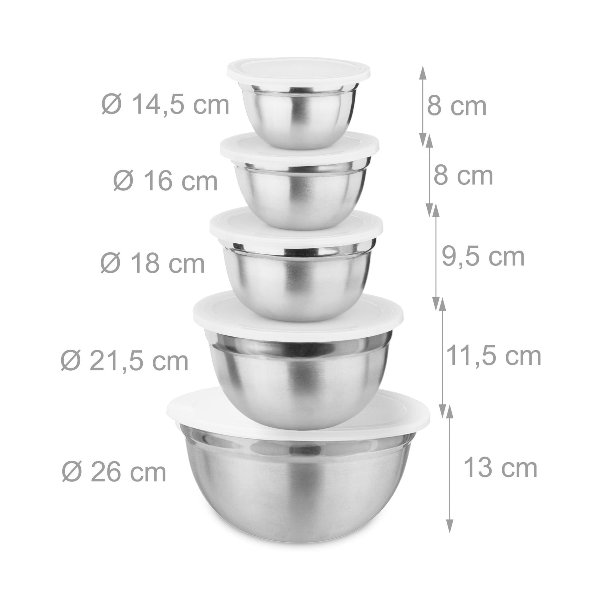 Küchen Set 18-teilig Weiss-Silber von Relaxdays