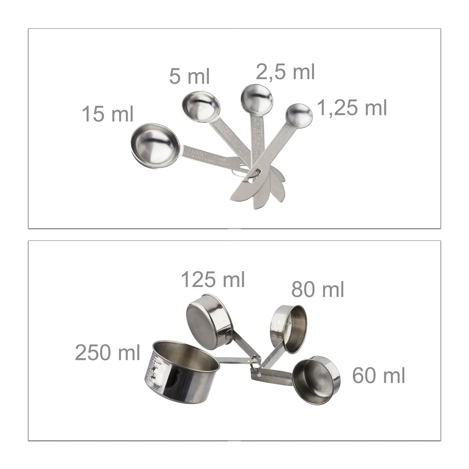 Küchen Set 18-teilig Weiss-Silber von Relaxdays