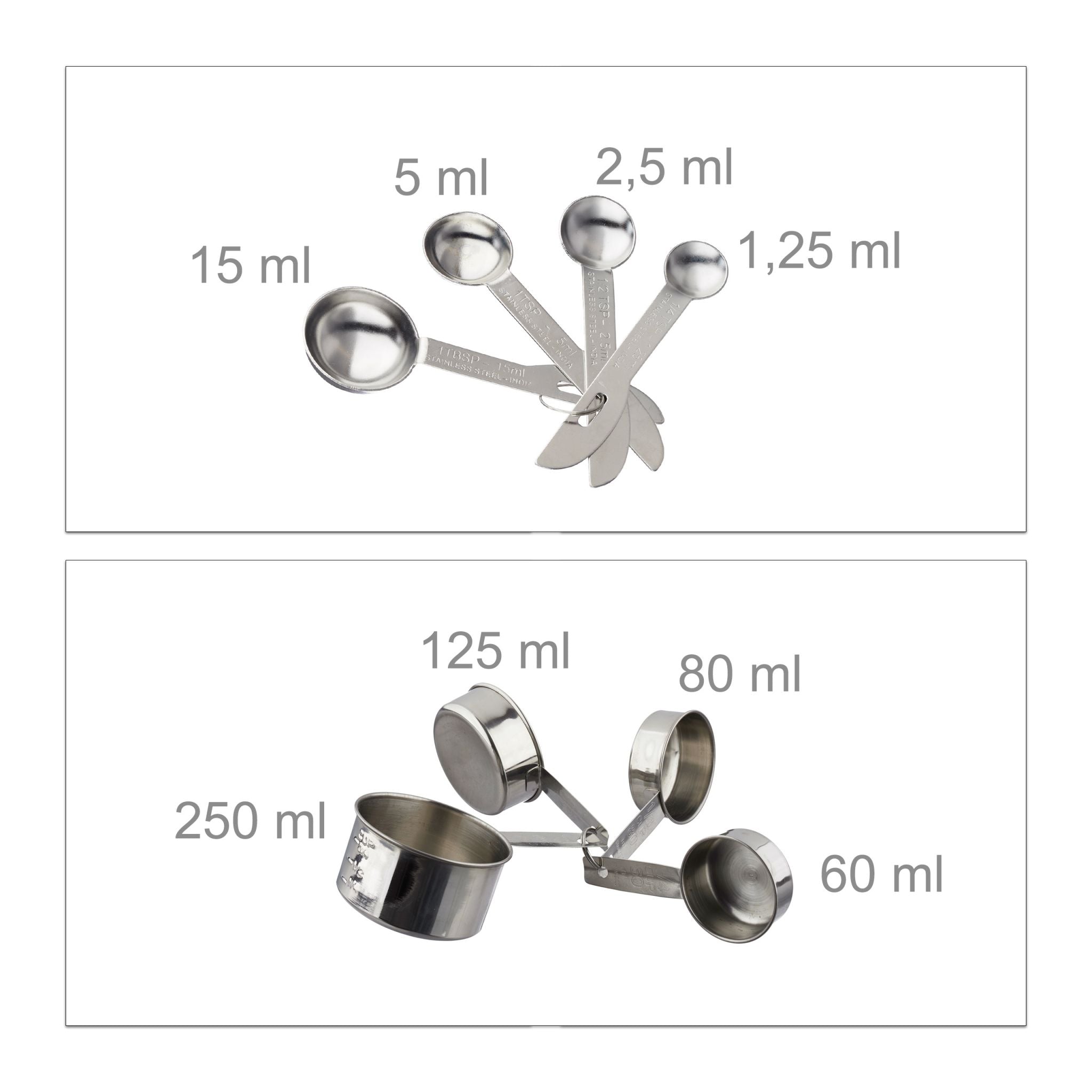 Küchen Set 18-teilig Weiss-Silber von Relaxdays