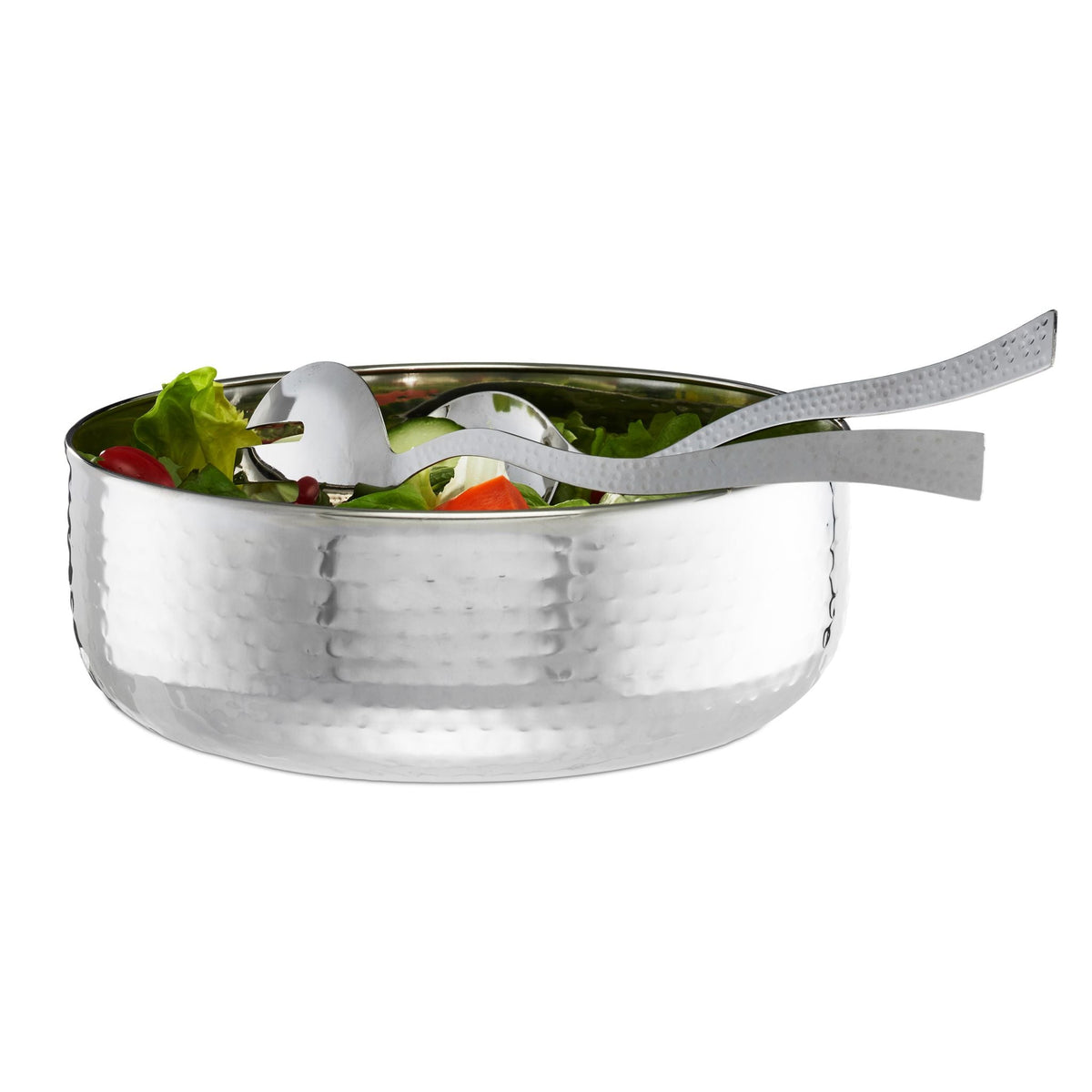 Salatschüssel mit Besteck Silber von Relaxdays