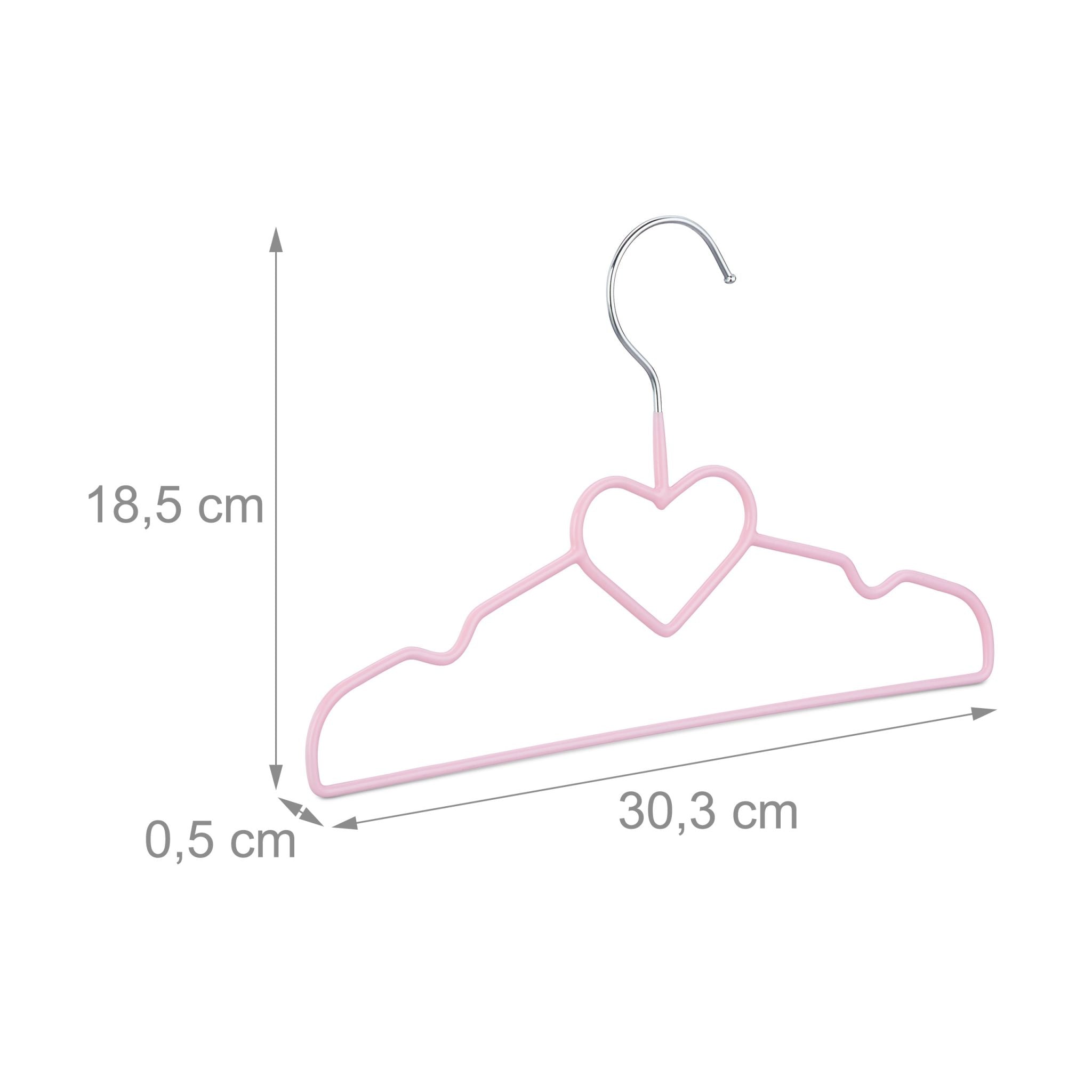 Kinderkleiderbügel 10er-Set Rosa-Silber von Relaxdays