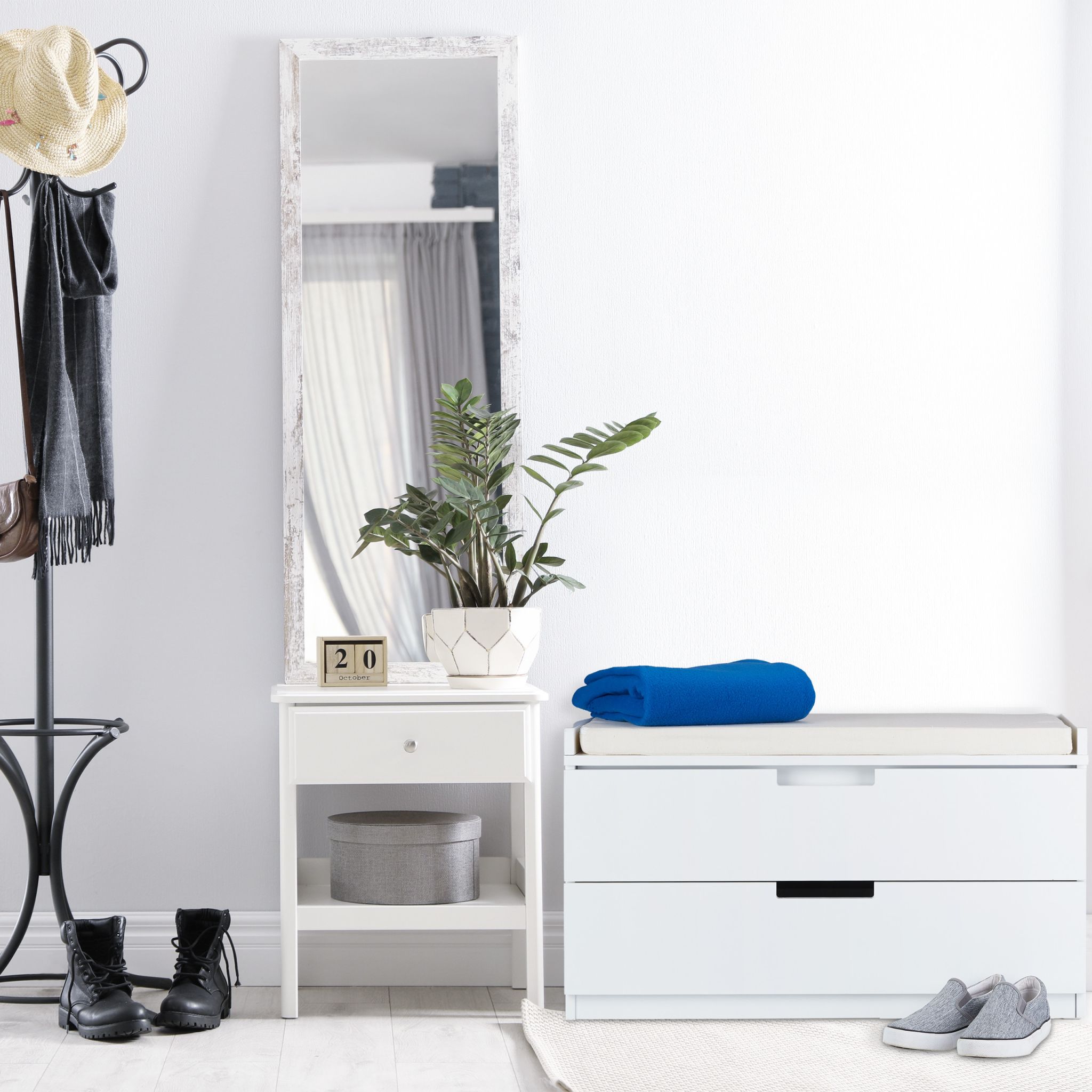 Sitzkommode mit 2 Schubladen Weiss von Relaxdays