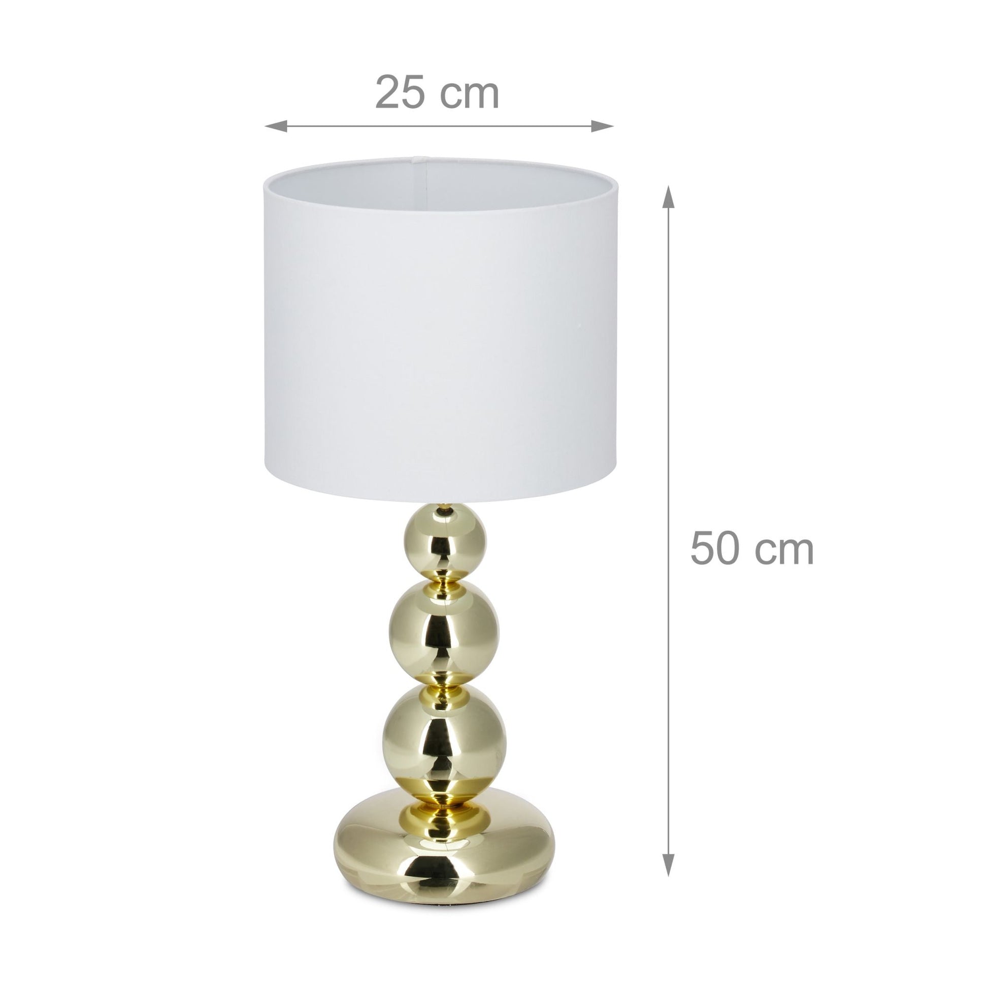 Tischlampe Gold Weiss-Gold-Schwarz von Relaxdays