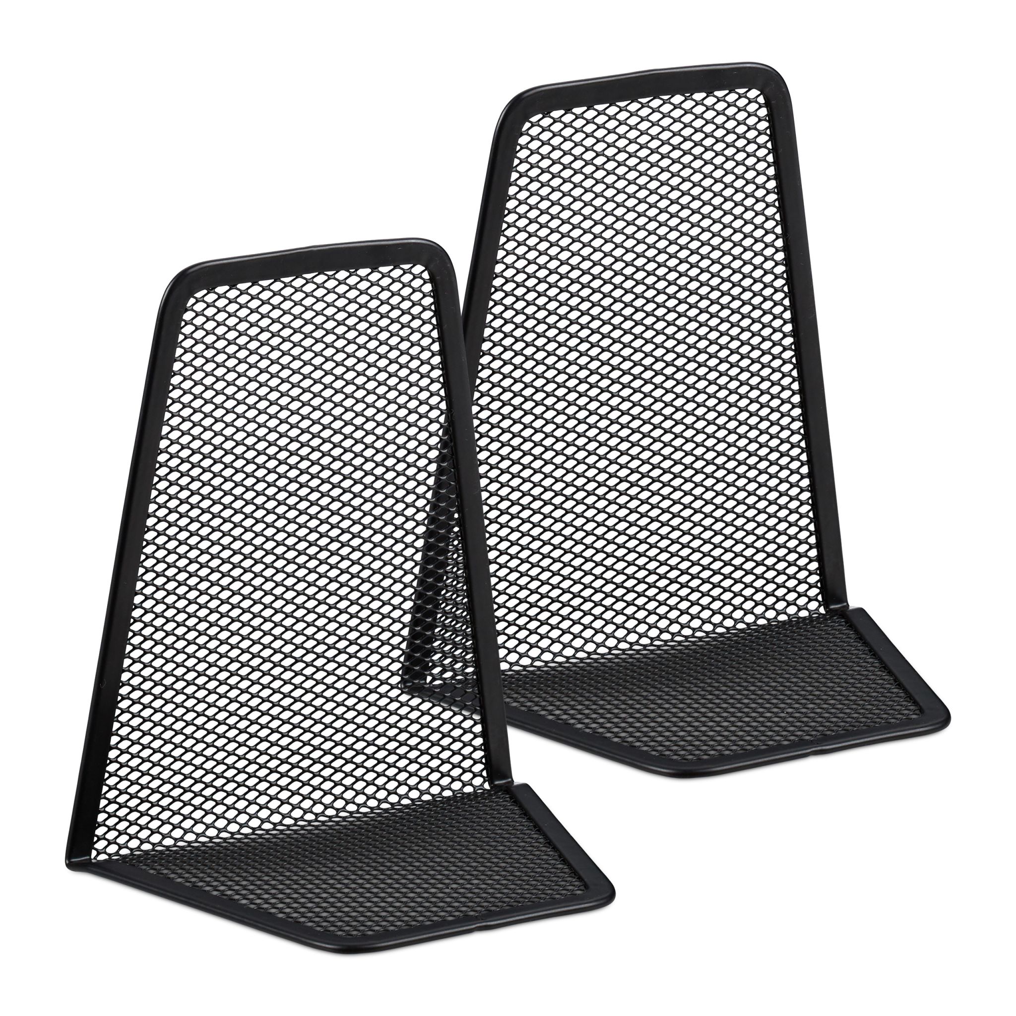 Buchstützen 2er-Set Schwarz