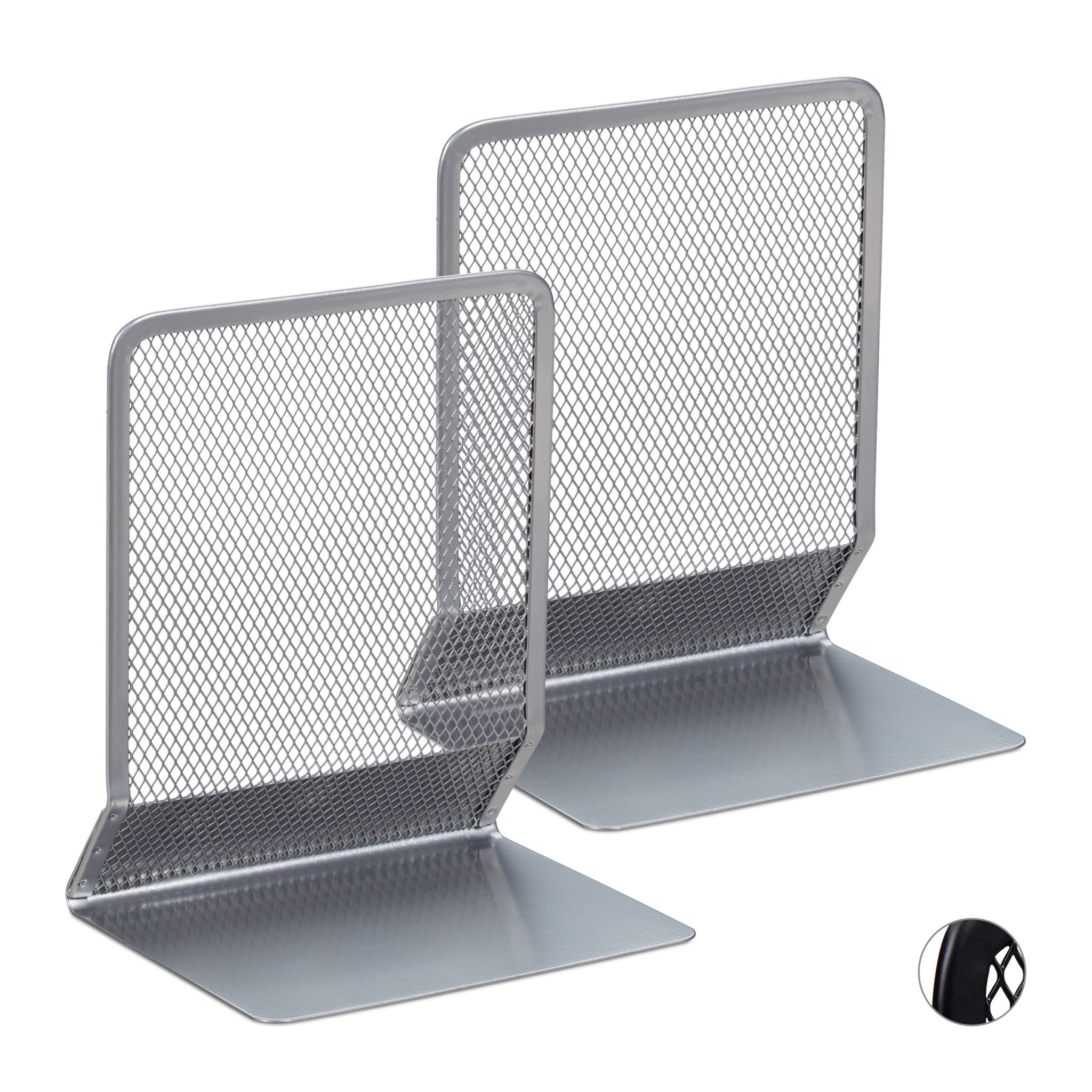 Buchstütze gross 2er-Set Silber