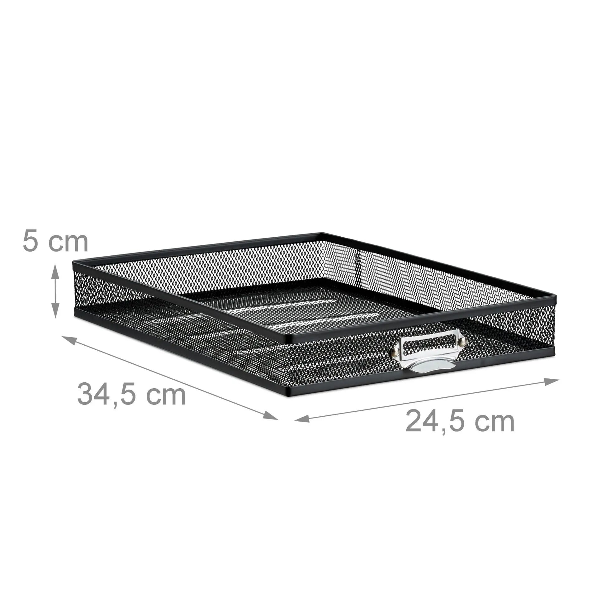 Schubladenbox A4 mit 3 Fächern Schwarz-Silber von Relaxdays