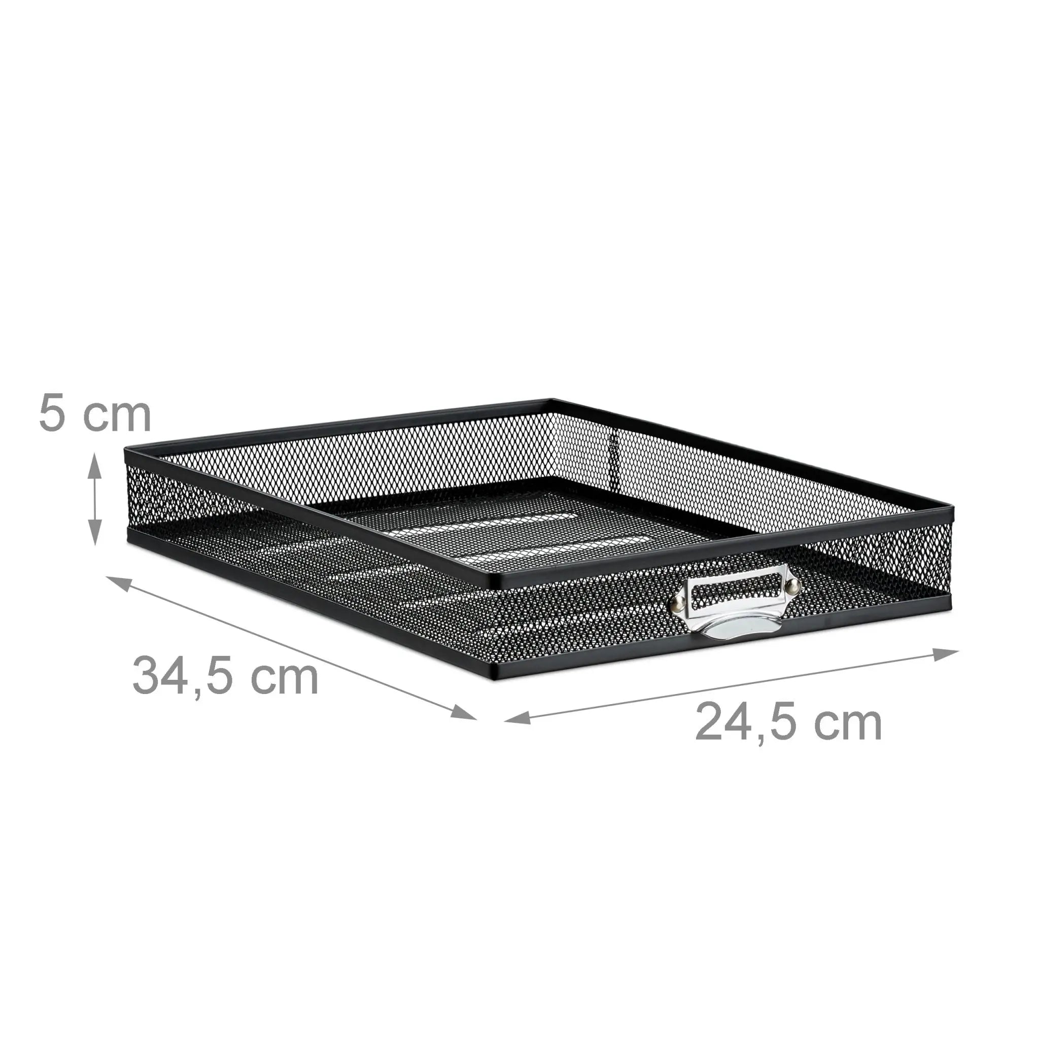 Schubladenbox A4 mit 5 Fächern Schwarz-Silber von Relaxdays