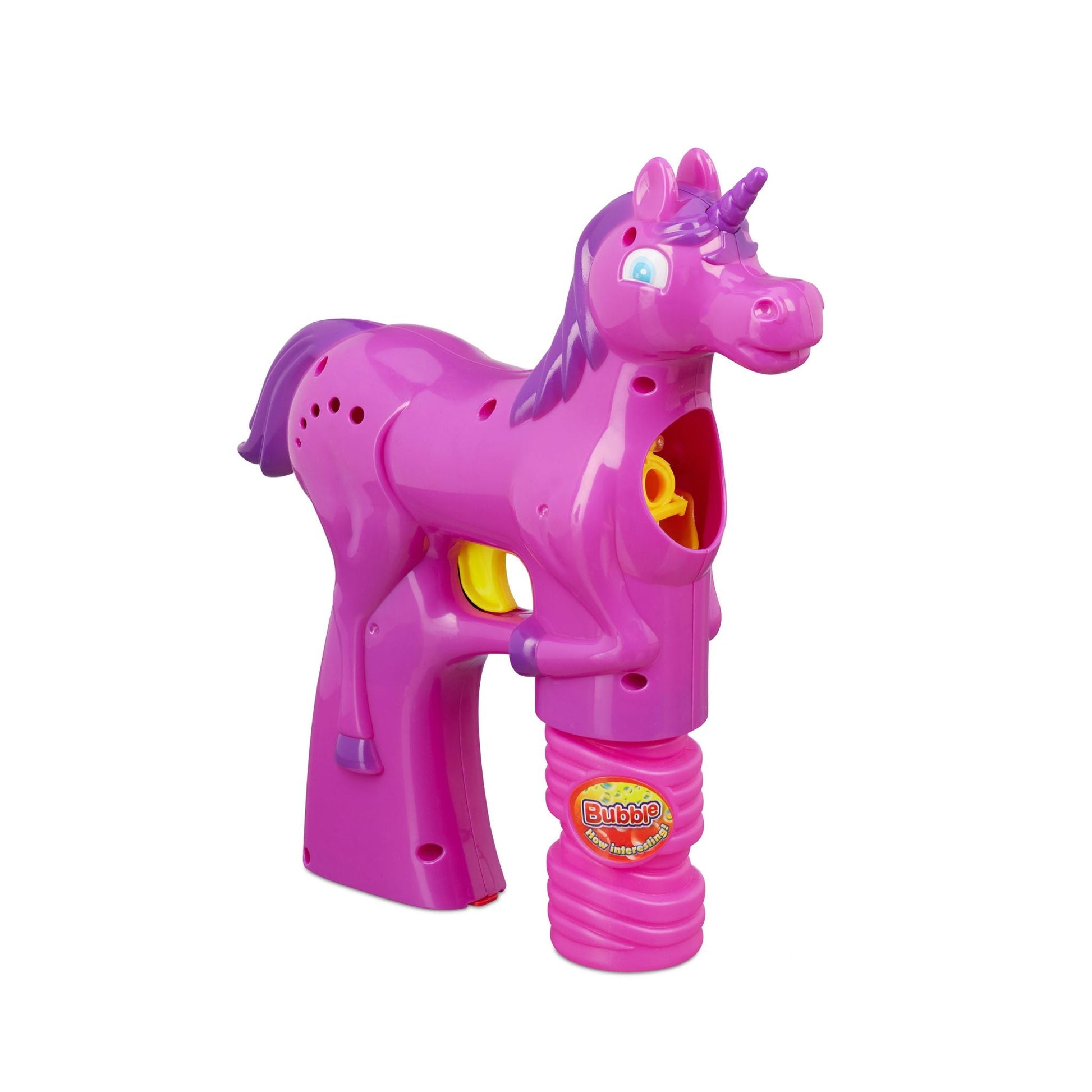 Einhorn Seifenblasenpistole Gelb-Lila-Pink von Relaxdays