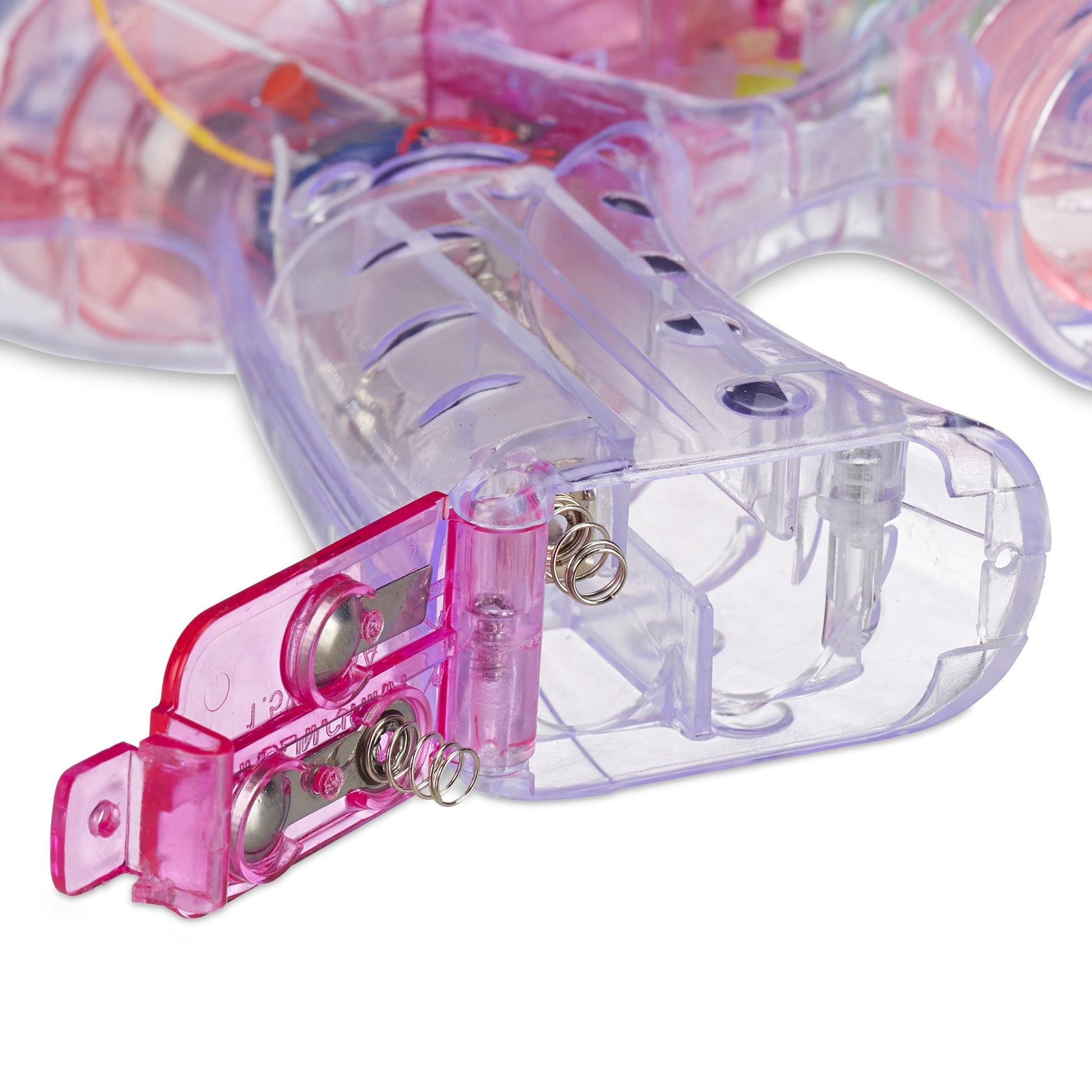 LED Seifenblasenpistole Blau-Pink-Transparent von Relaxdays