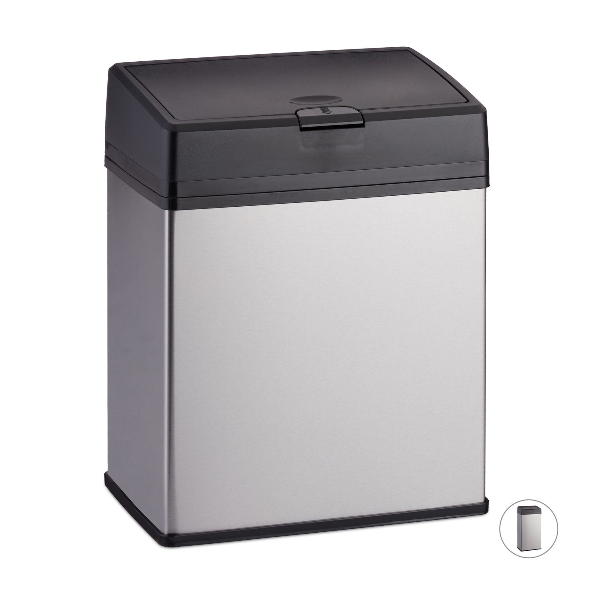 Kosmetikeimer Edelstahl Schwarz-Silber von Relaxdays