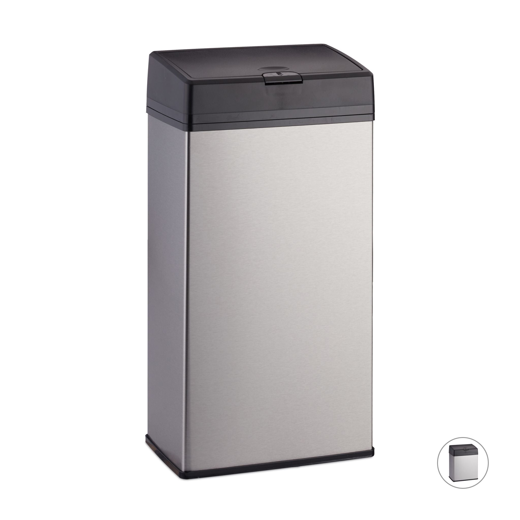 Kosmetikeimer Edelstahl Schwarz-Silber von Relaxdays