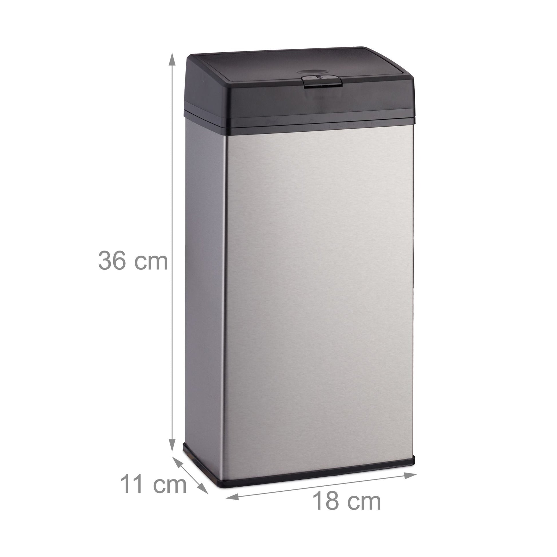 Kosmetikeimer Edelstahl Schwarz-Silber von Relaxdays