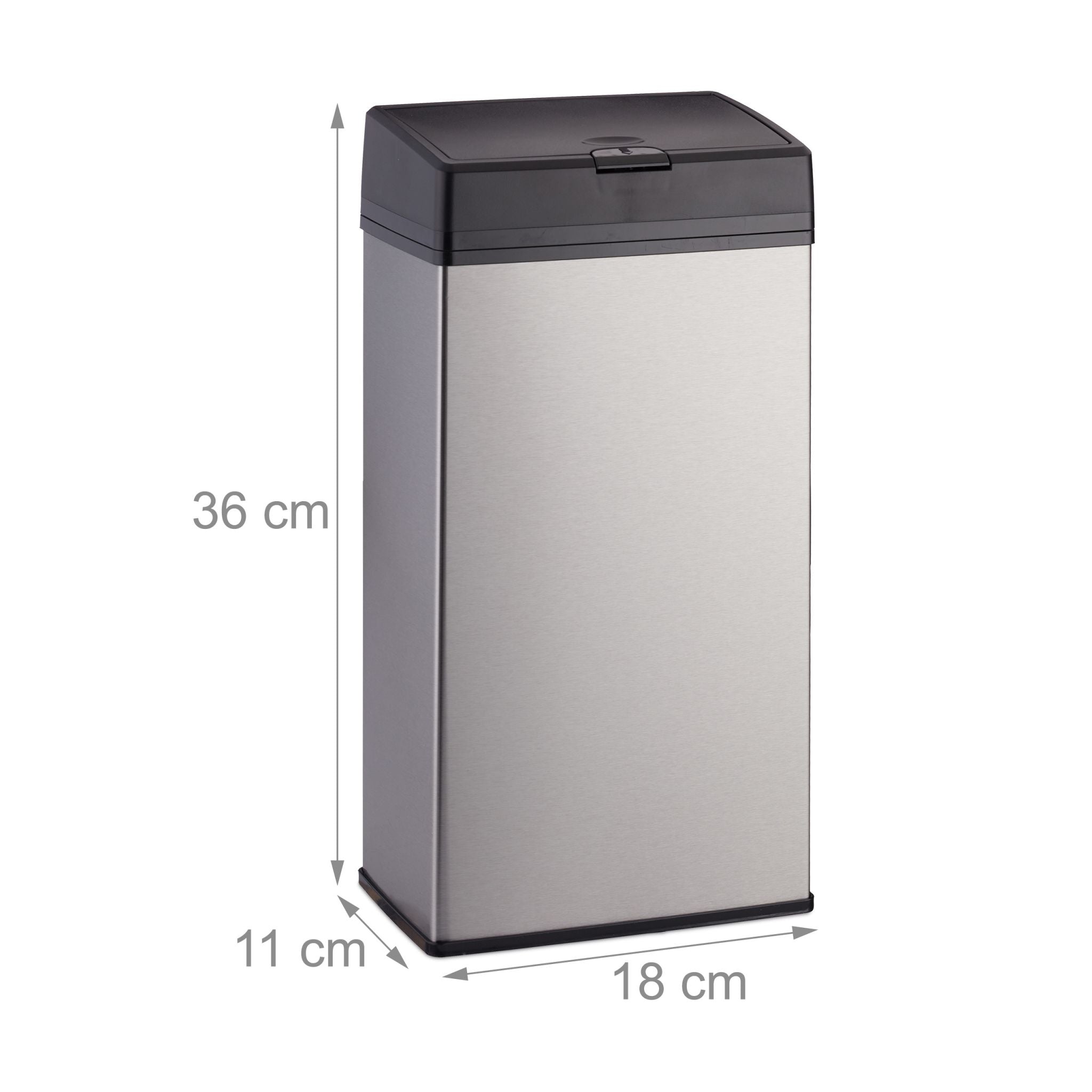 Kosmetikeimer Edelstahl Schwarz-Silber von Relaxdays