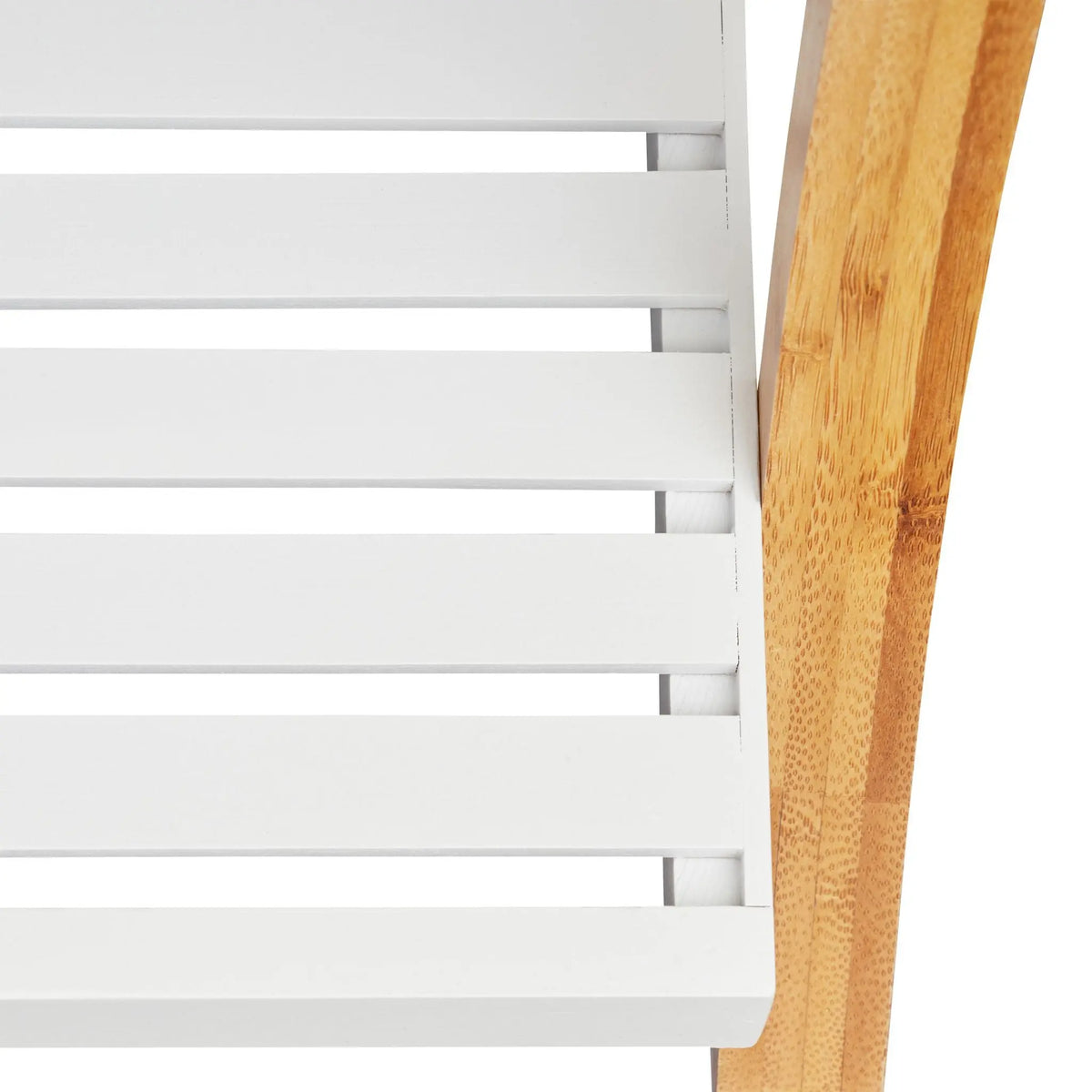 Handtuchhalter Bambus natur/weiss Weiss-Hellbraun von Relaxdays