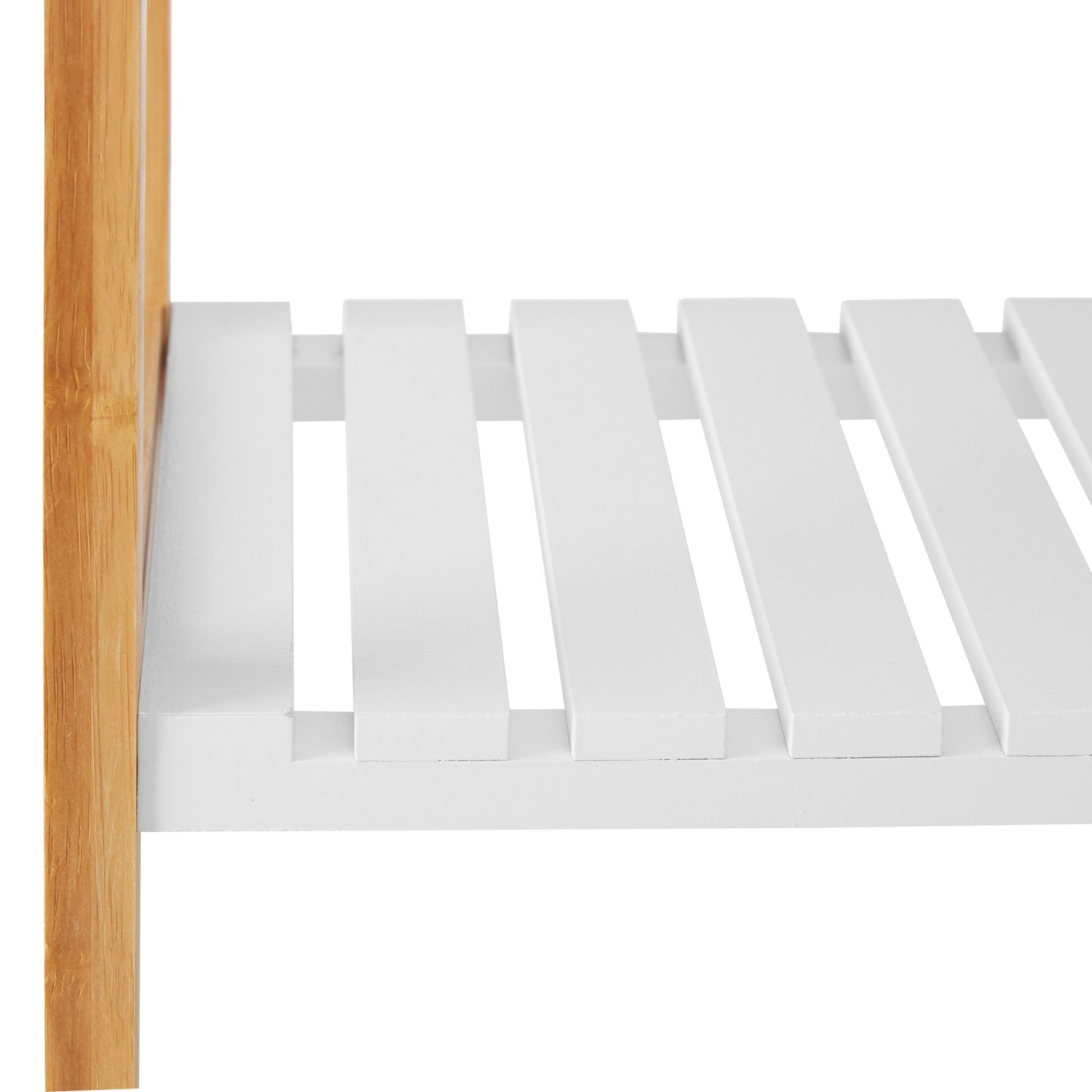Garderobenständer mit Schuhregal Weiss-Hellbraun von Relaxdays