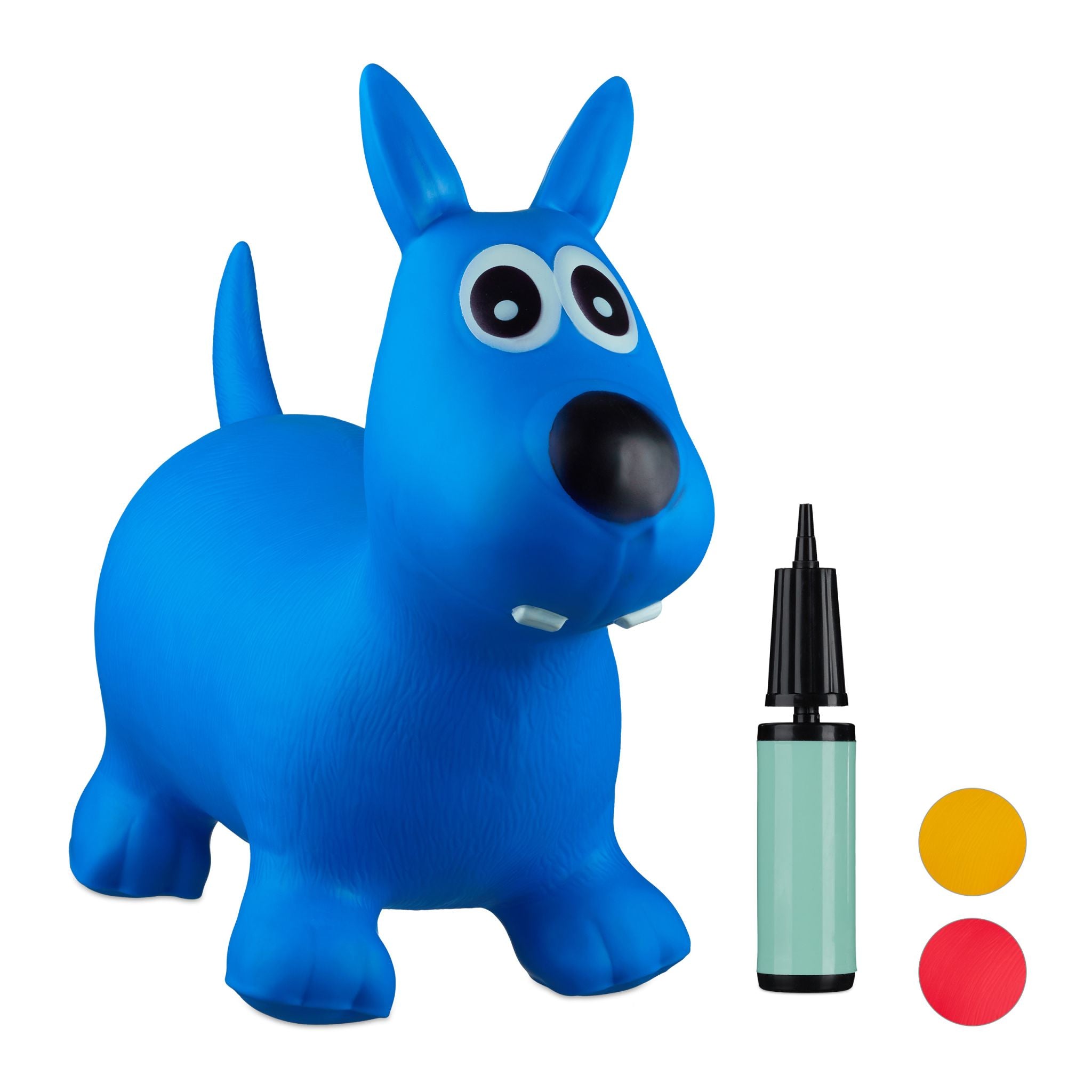 Hüpftier Hund Weiss-Blau-Schwarz von Relaxdays
