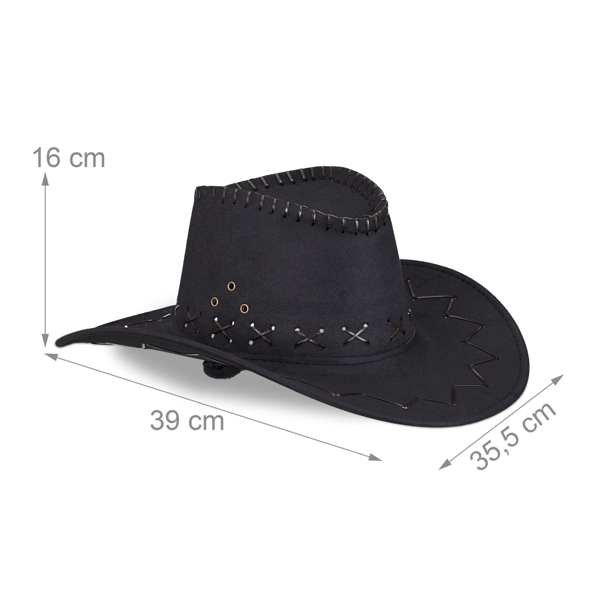 Cowboyhut Schwarz von Relaxdays