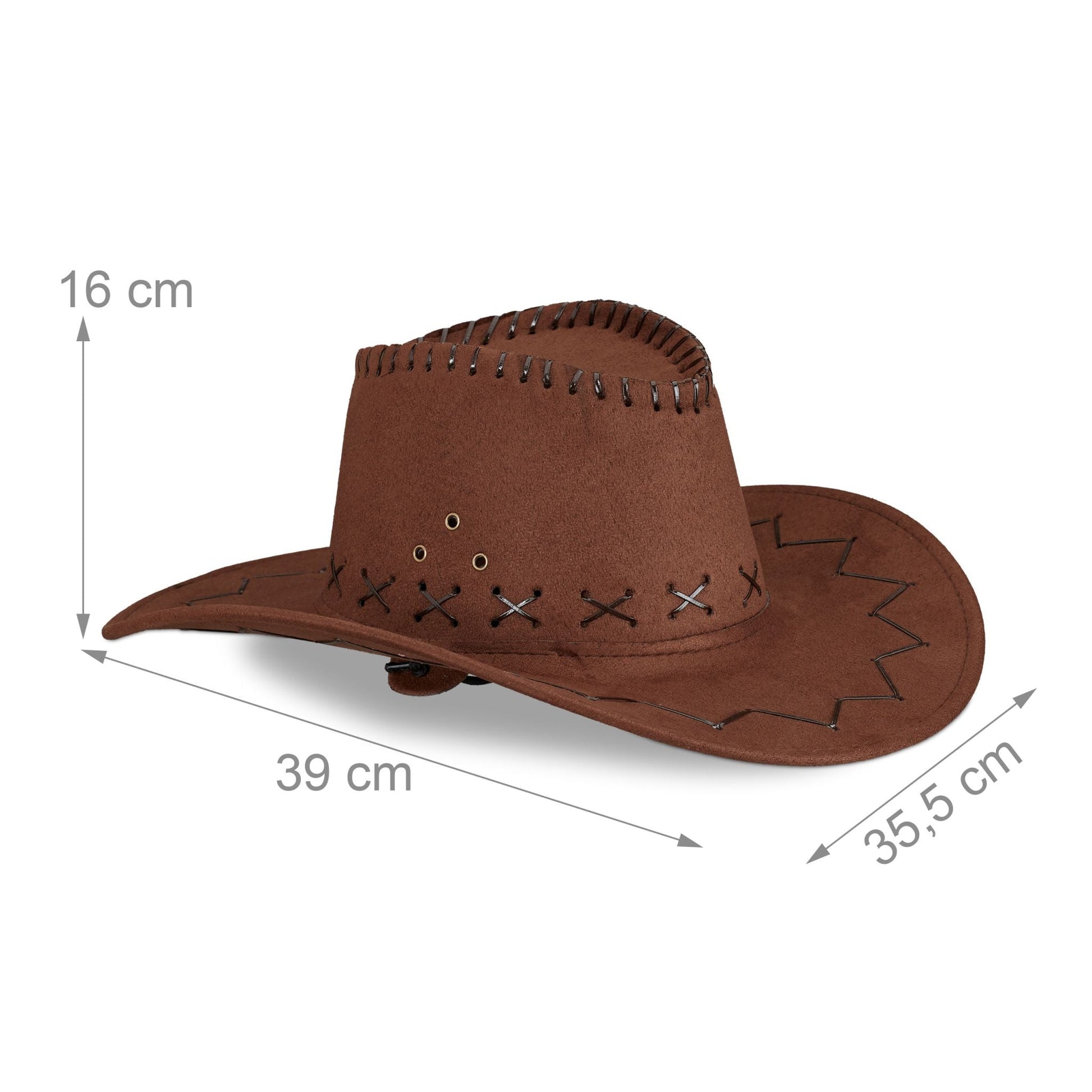 Cowboyhut Braun-Schwarz von Relaxdays