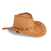 Cowboyhut Hellbraun-Schwarz von Relaxdays
