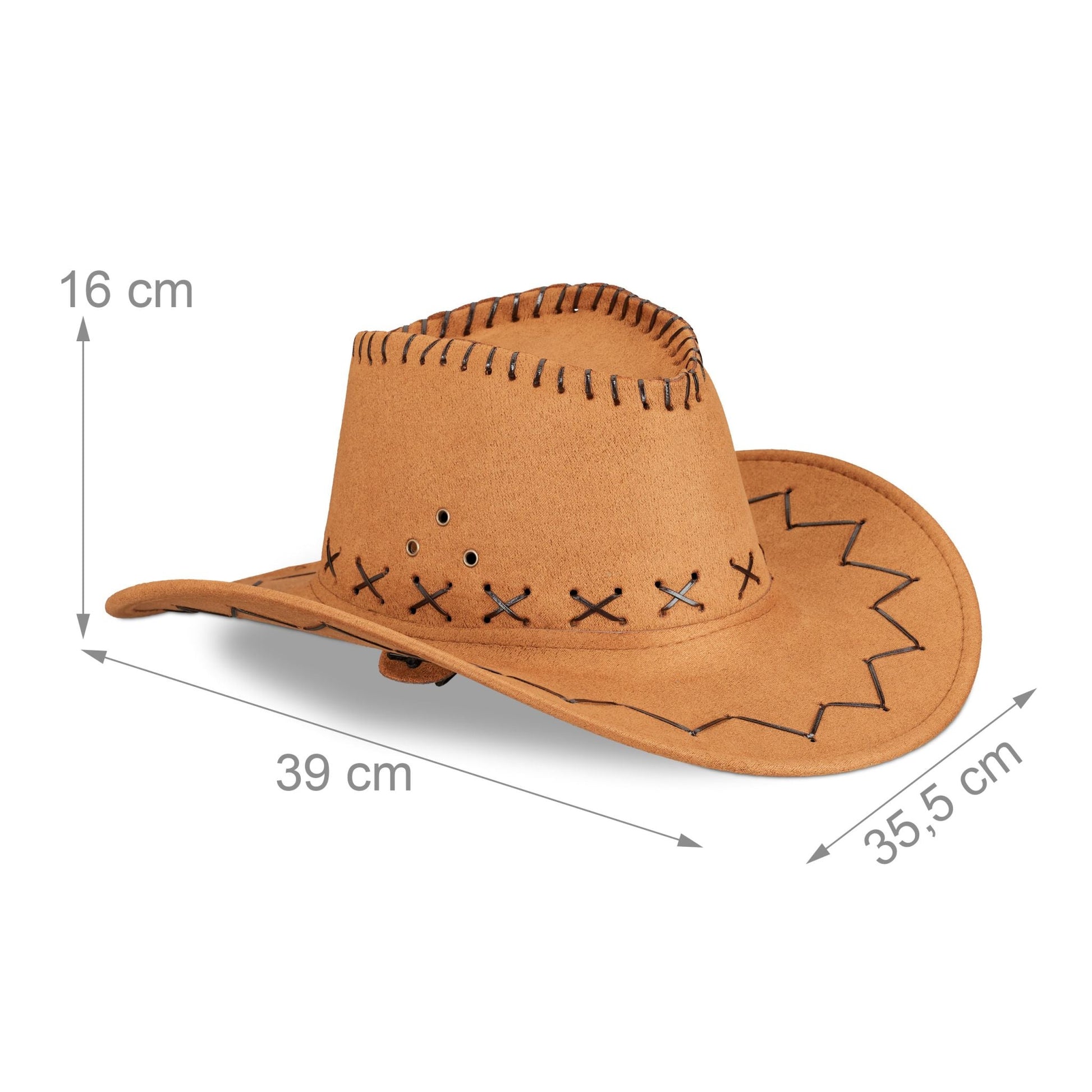 Cowboyhut Hellbraun-Schwarz von Relaxdays