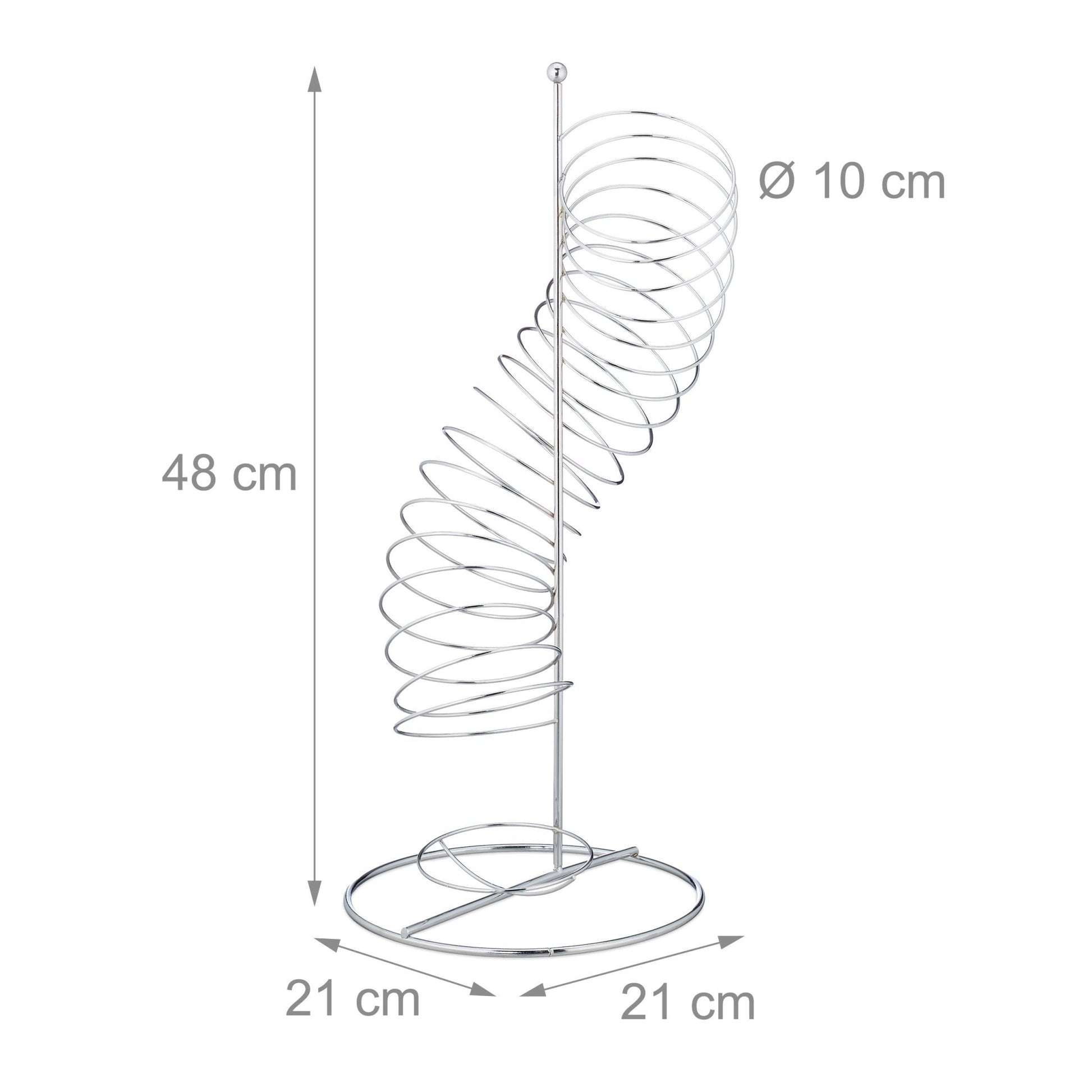 Obsthalter Spirale Metall Silber von Relaxdays