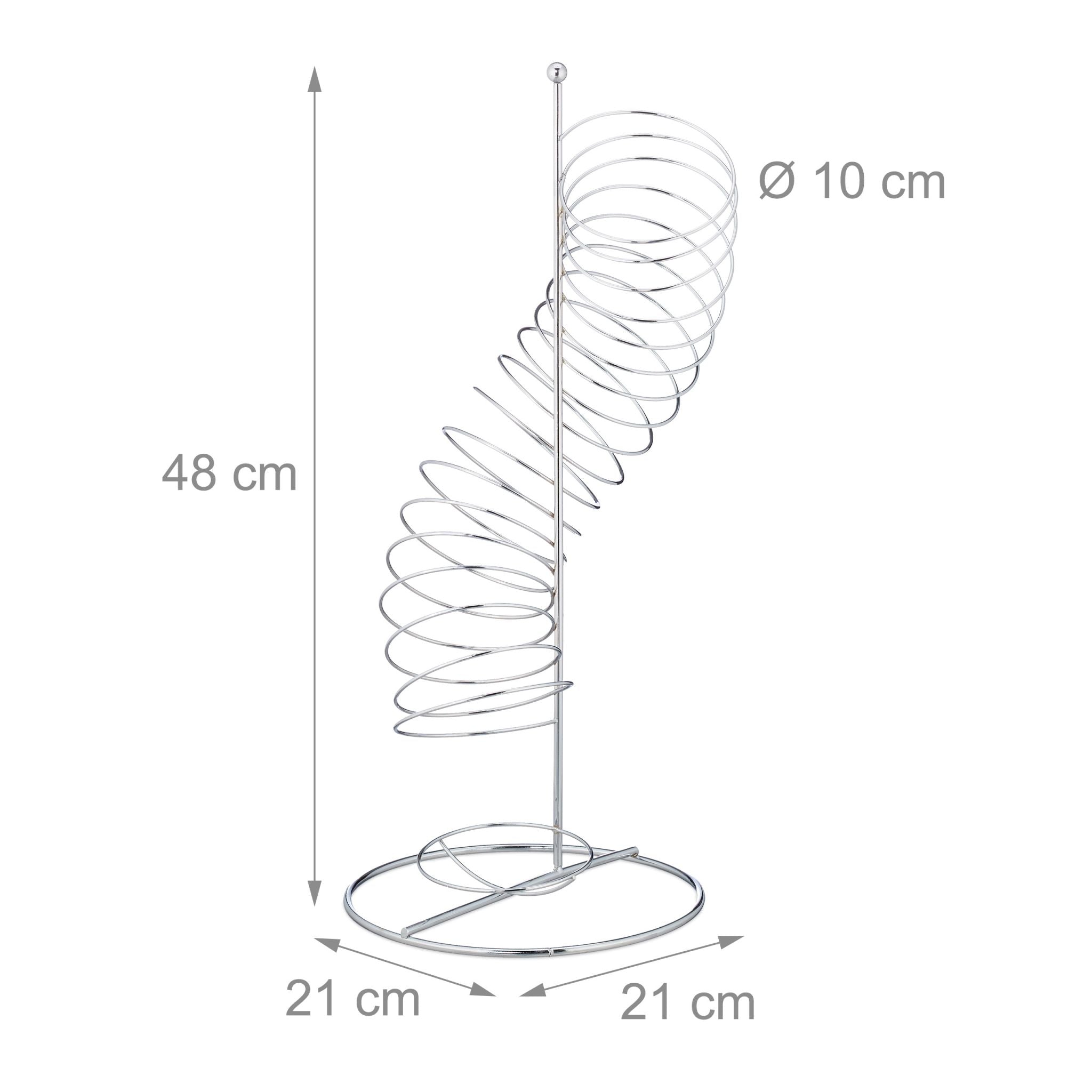 Obsthalter Spirale Metall Silber von Relaxdays