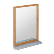 Wandspiegel mit Ablage Hellbraun-Silber-Grau von Relaxdays